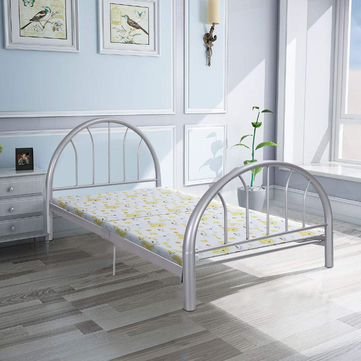 83"x42"x35" Twin Size Metal Bed Platform Bed Frame