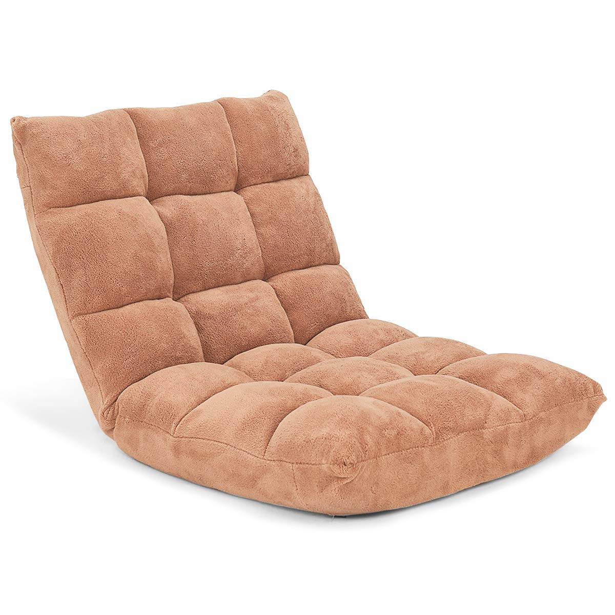 Floor Chairs for Adults - Floor Gaming Chair with Back Support, Coral Velvet, 14 Adjustable Position