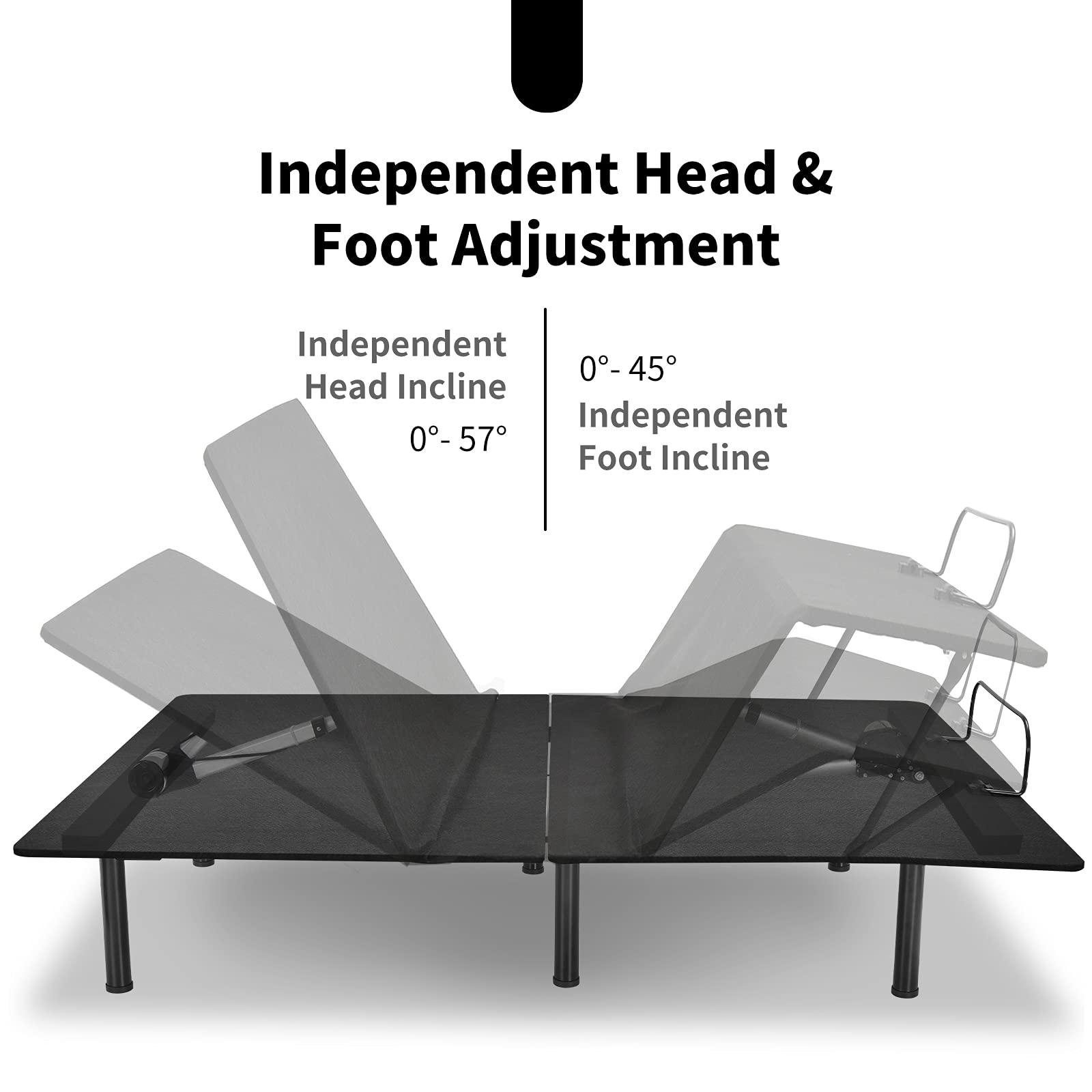 Adjustable Bed Base, Electric Adjustable Bed Frame w/ Wireless Remote