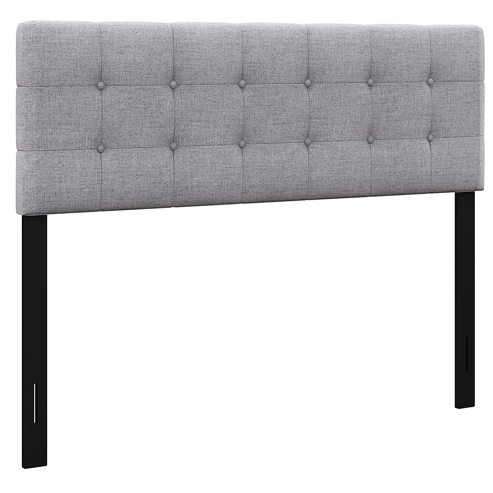 Linen Upholstered Headboard, Modern Tufted Button Bed Headboard with Solid Rubber Wood Legs
