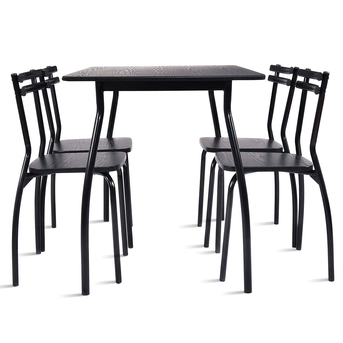 5 Piece Dining Table Set and 4 Chairs, Home Kitchen Room Breakfast Furniture