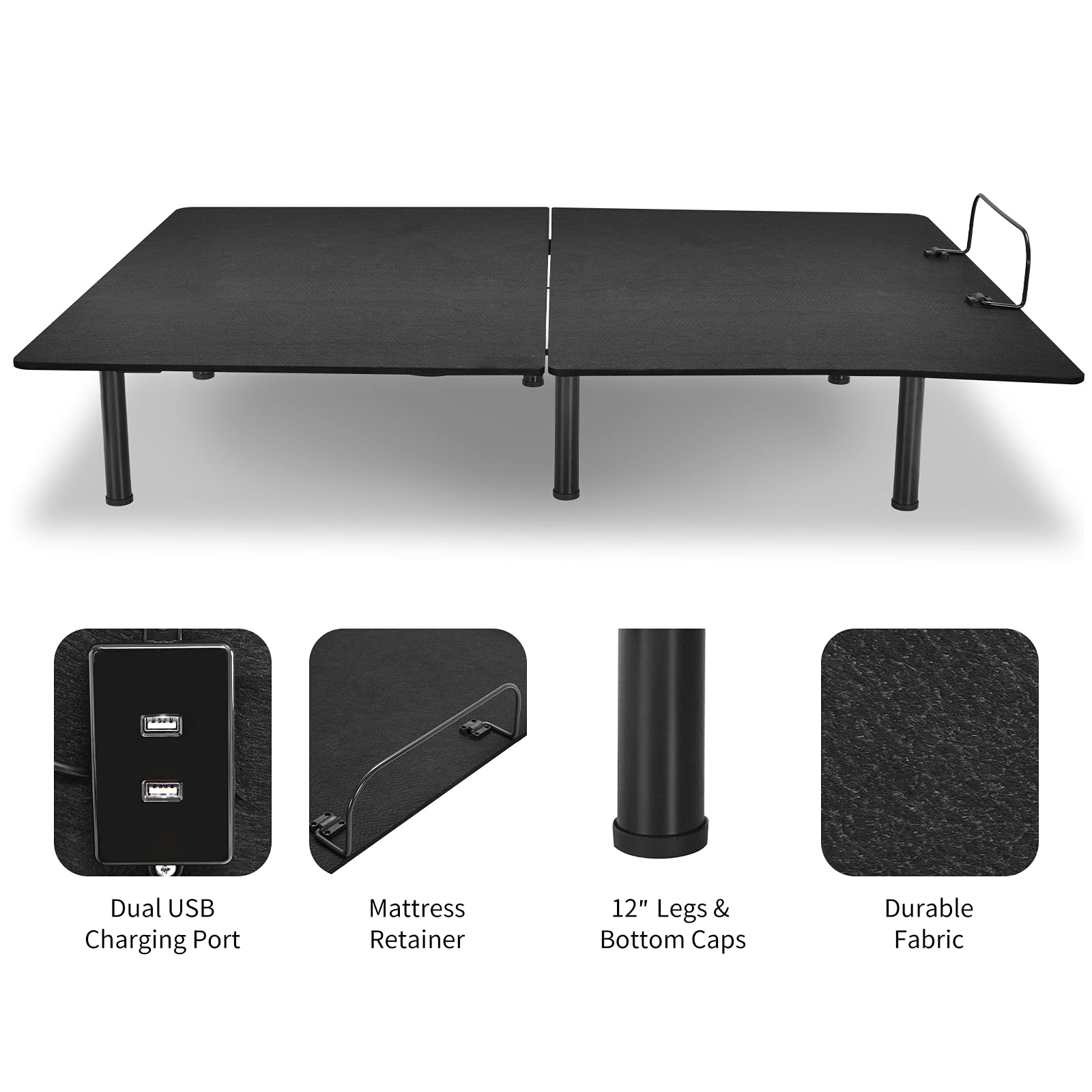 Adjustable Bed Base, Electric Adjustable Bed Frame w/ Wireless Remote