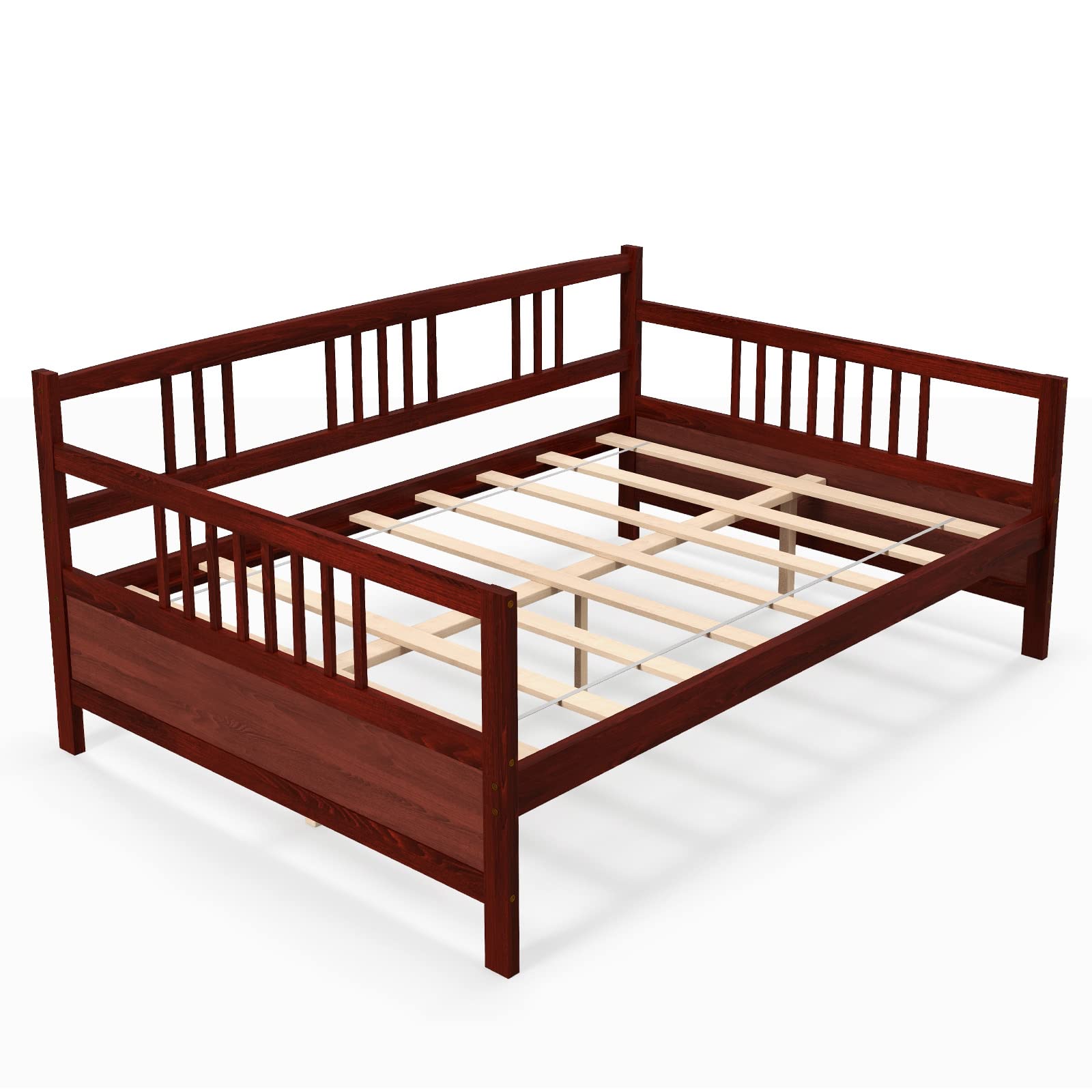 Full Size Wood Daybed with Wooden Slats Support