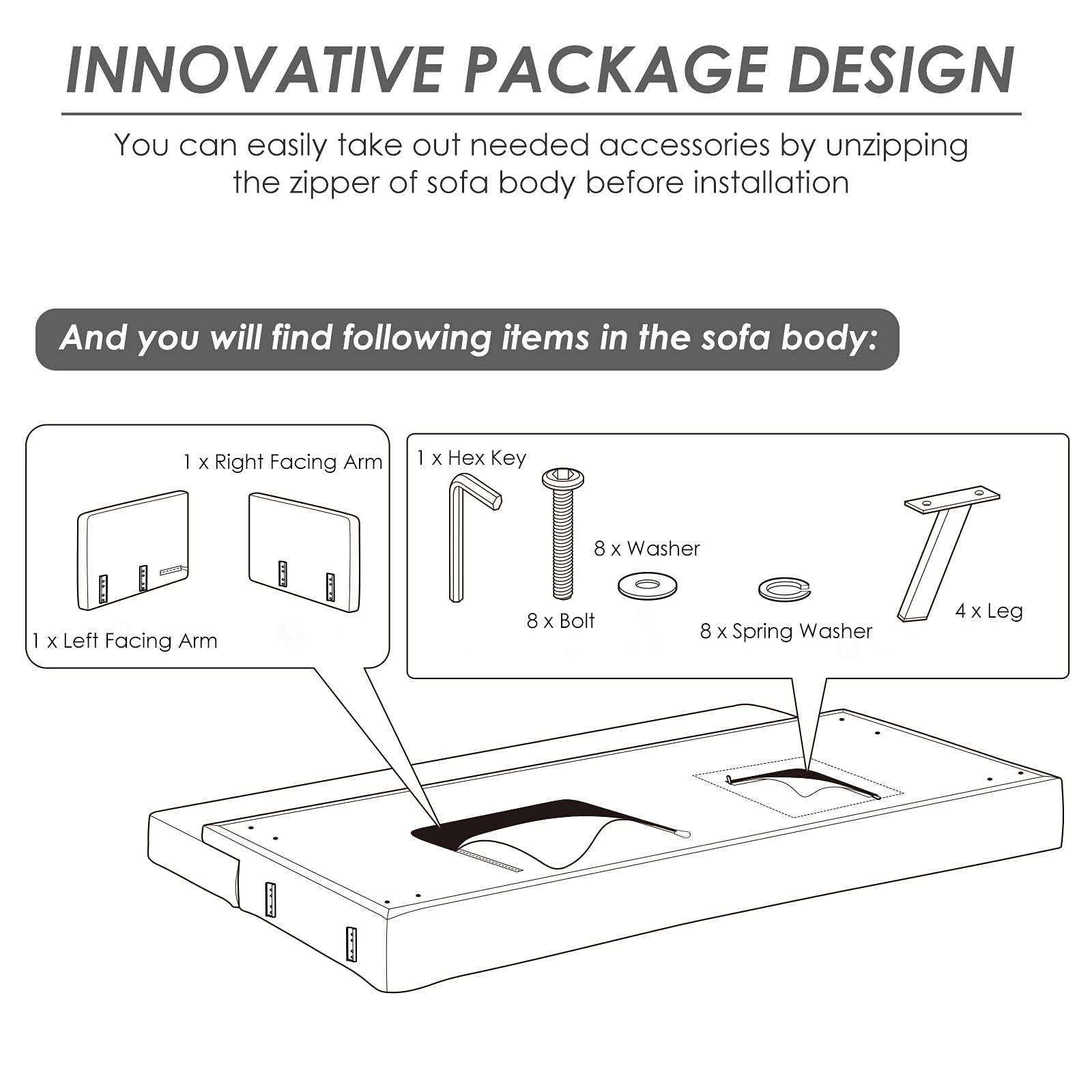 Modern 3 Seat Convertible Futon Sofa Bed with USB and Power Strip