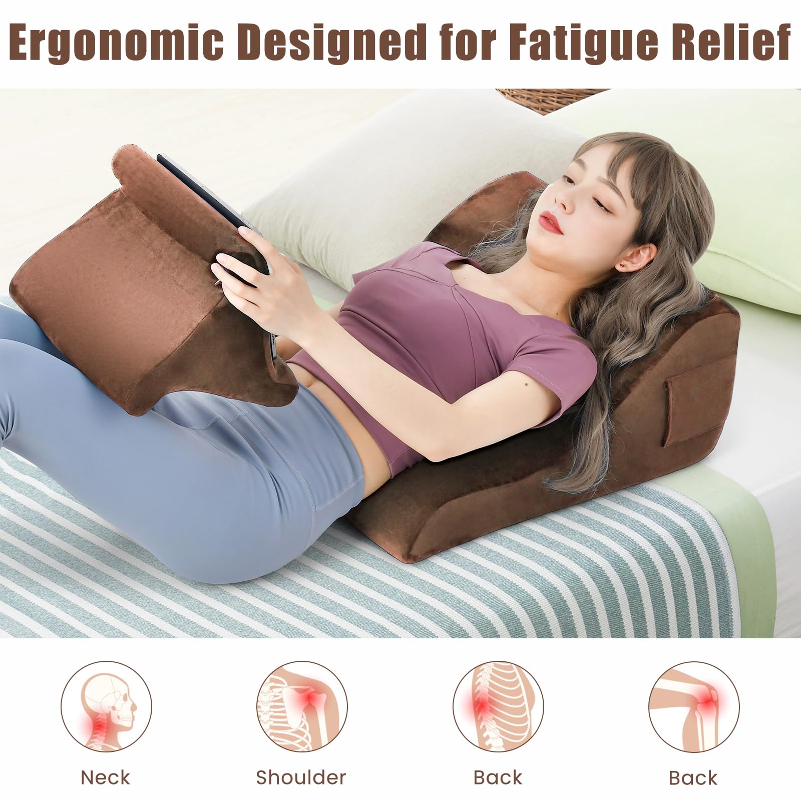 Soft Wedge Pillow for Neck Back Leg Support