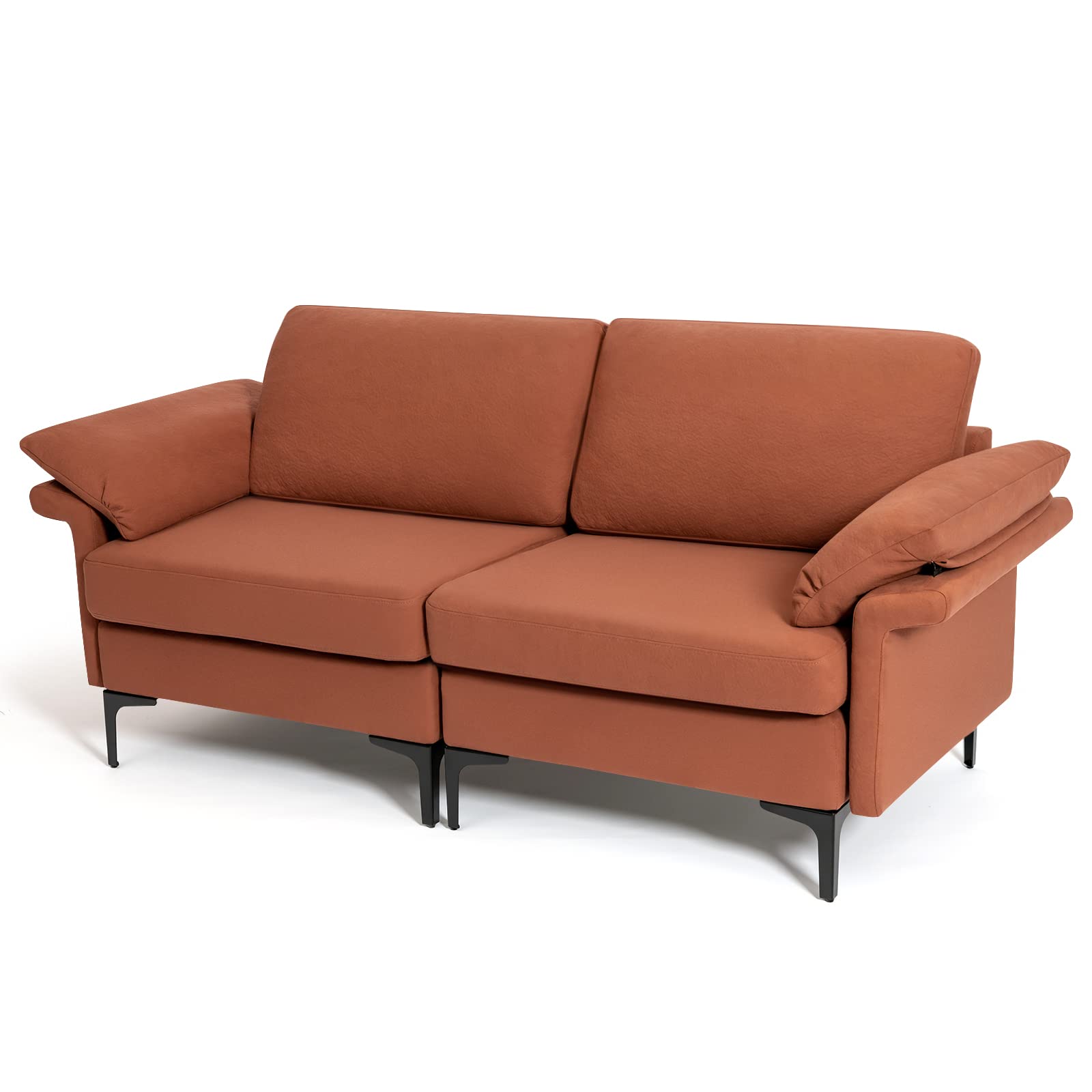 72.5" Loveseat Sofa Couch, Modern Love Seat with Removable Armrest Pillows