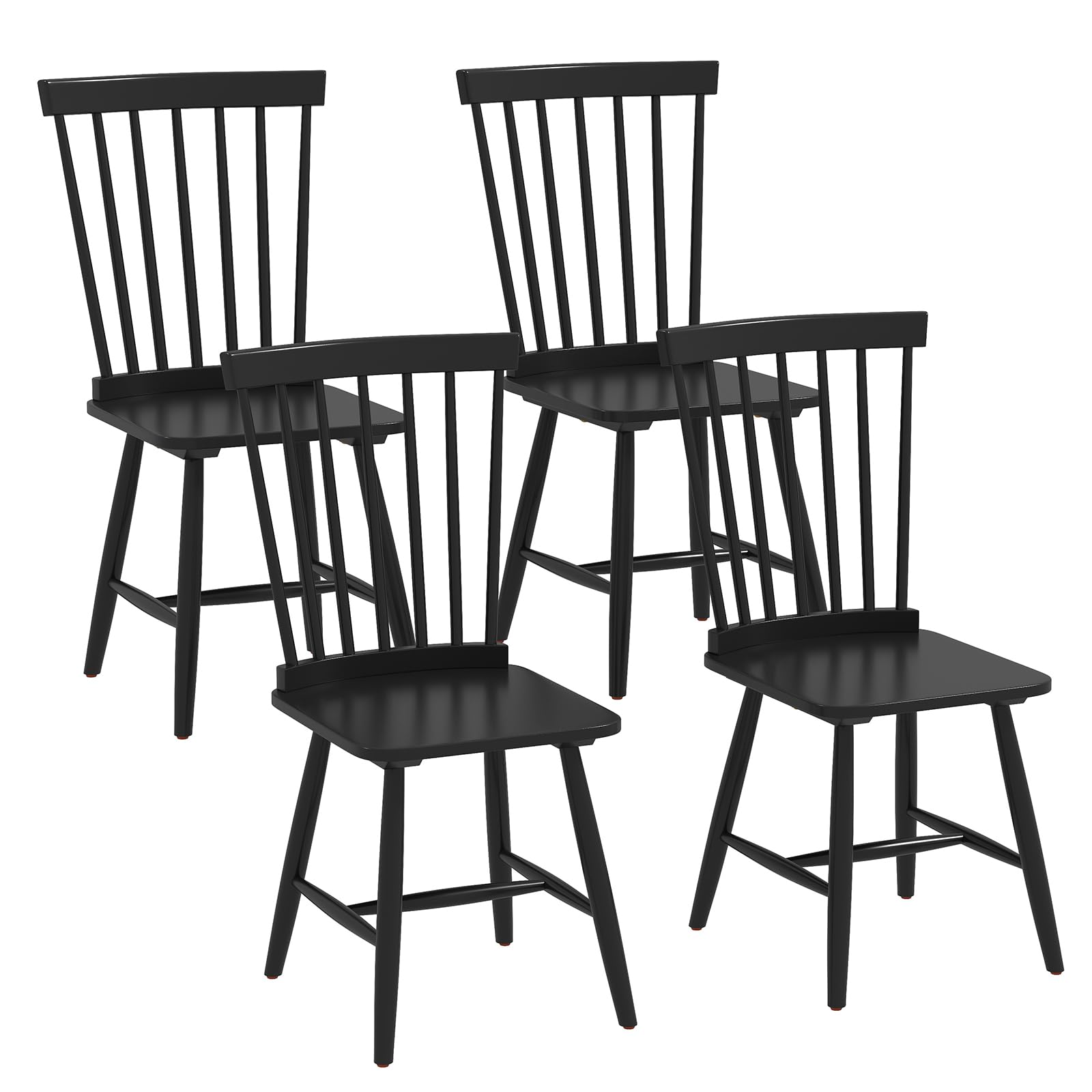 Windsor Dining Chairs Set of 2/4 with Wide Seat & Spindle Back