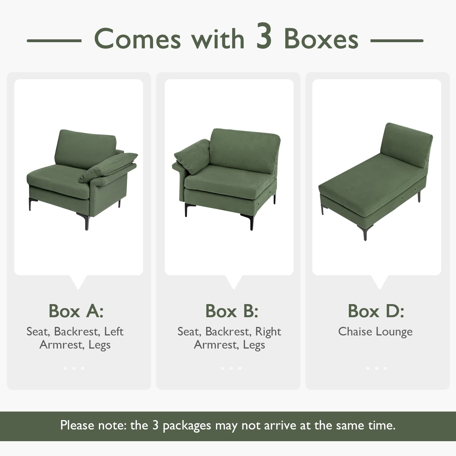 100.5 Inch Convertible L-Shaped Sectional Sofa Couch, 3-Seat Sofa with Reversible Chaise Lounge