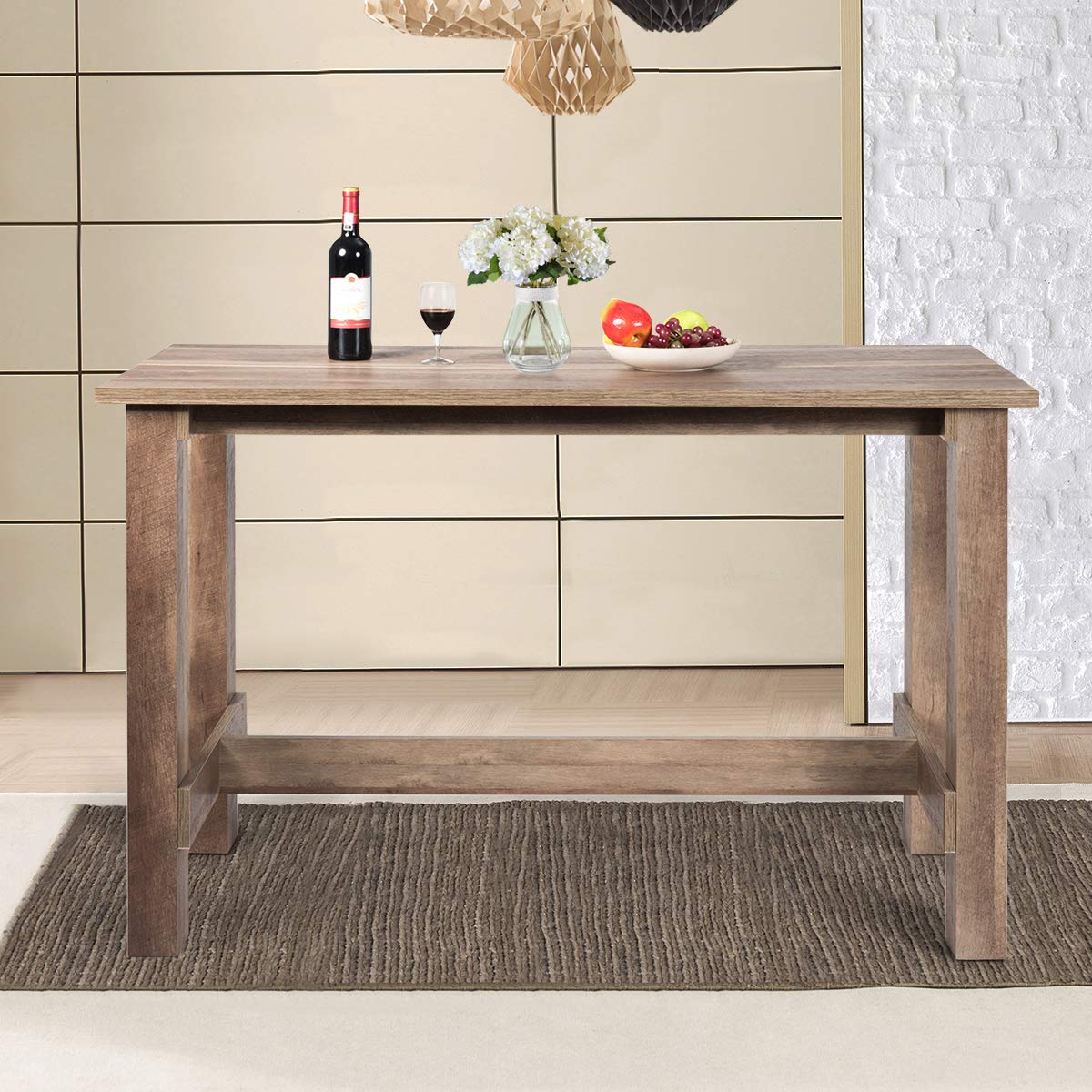 Counter Height Dining Table for 4-6, Large Rectangular Kitchen Table