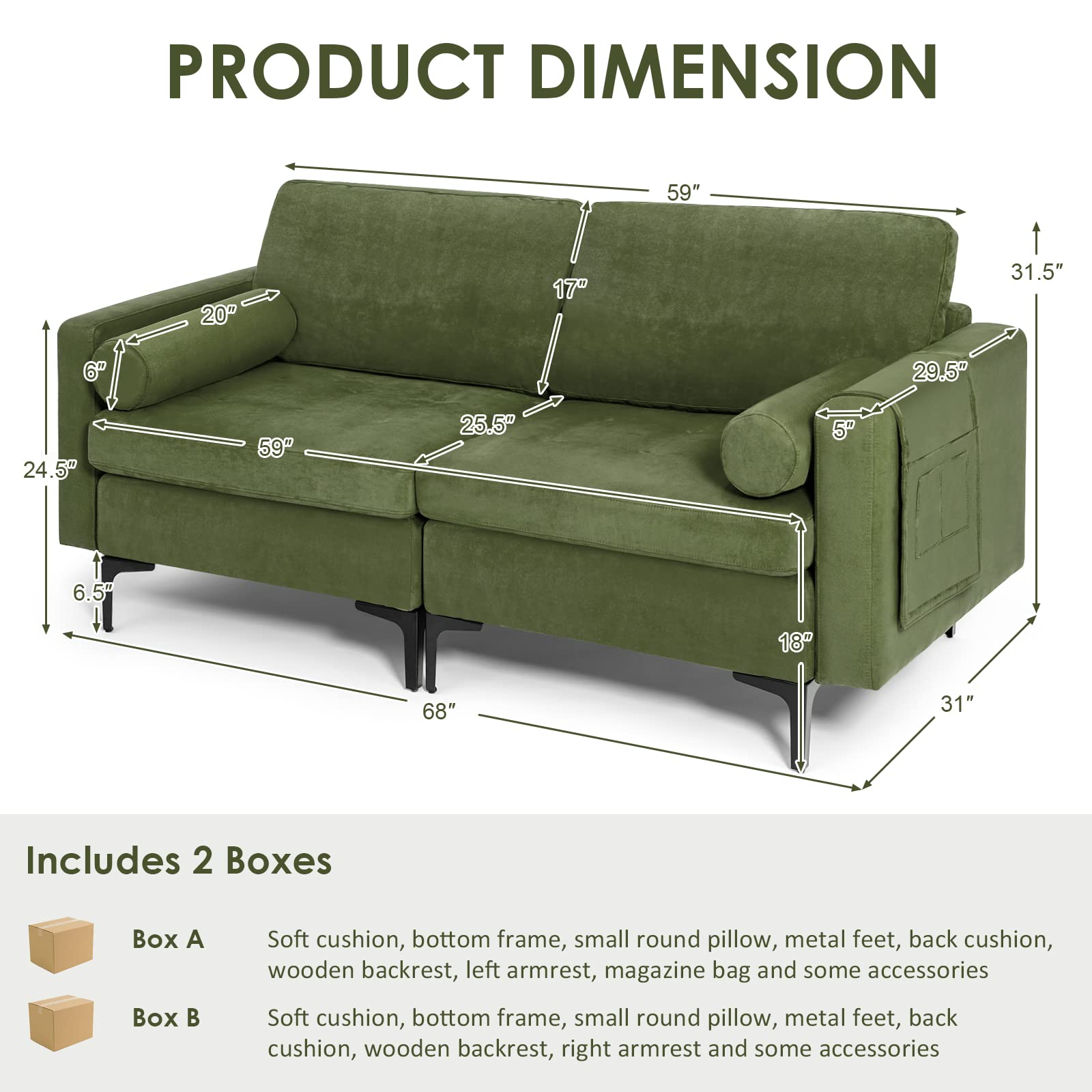 Heavy Duty Sleeper Sofa Couch for Living Room