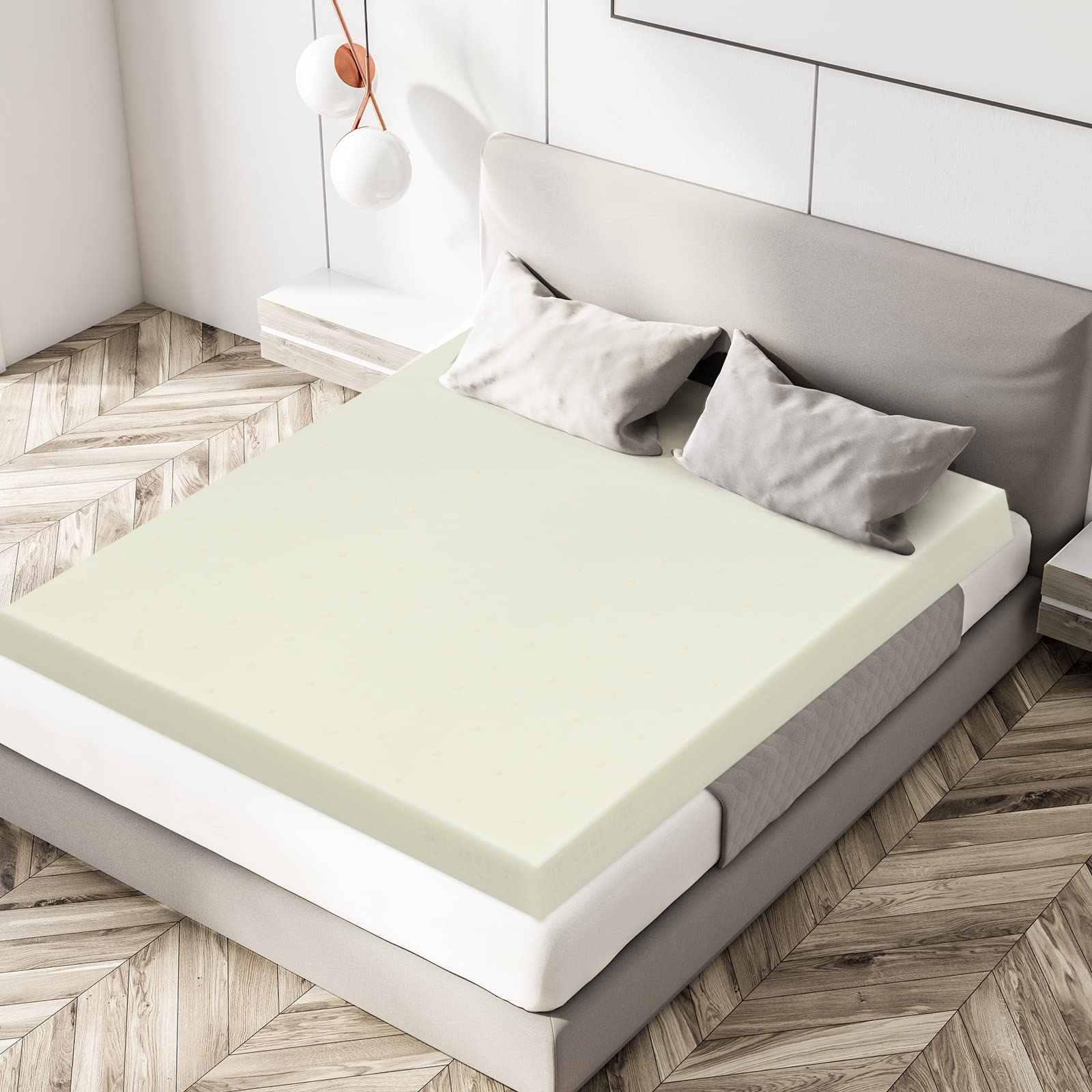 Mattress Topper, Ventilated Memory Foam Mattress Topper for Bed, 3 Inch