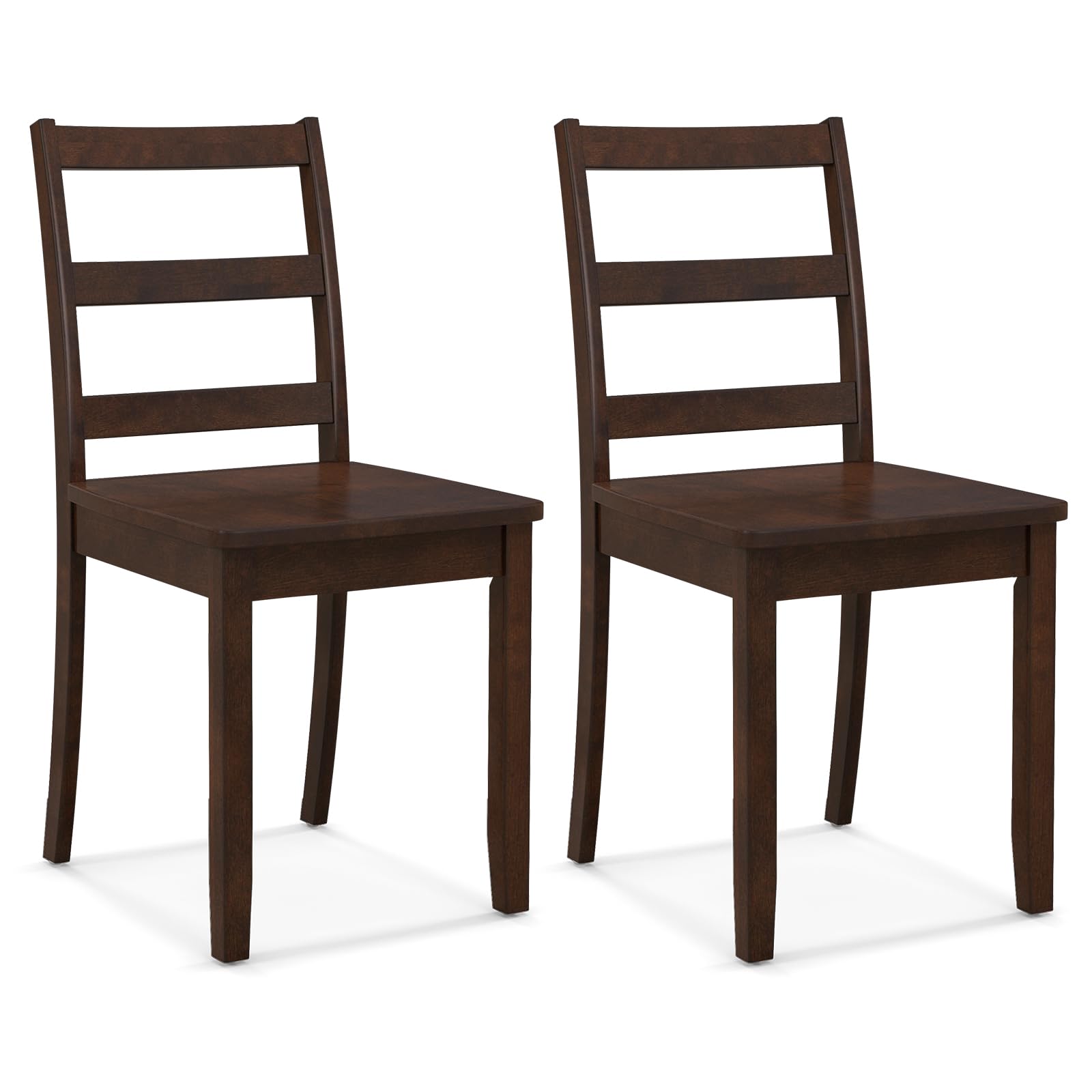 Wood Dining Chairs Set of 2/4 with Solid Rubber Wood Legs, Non-Slip Foot Pads
