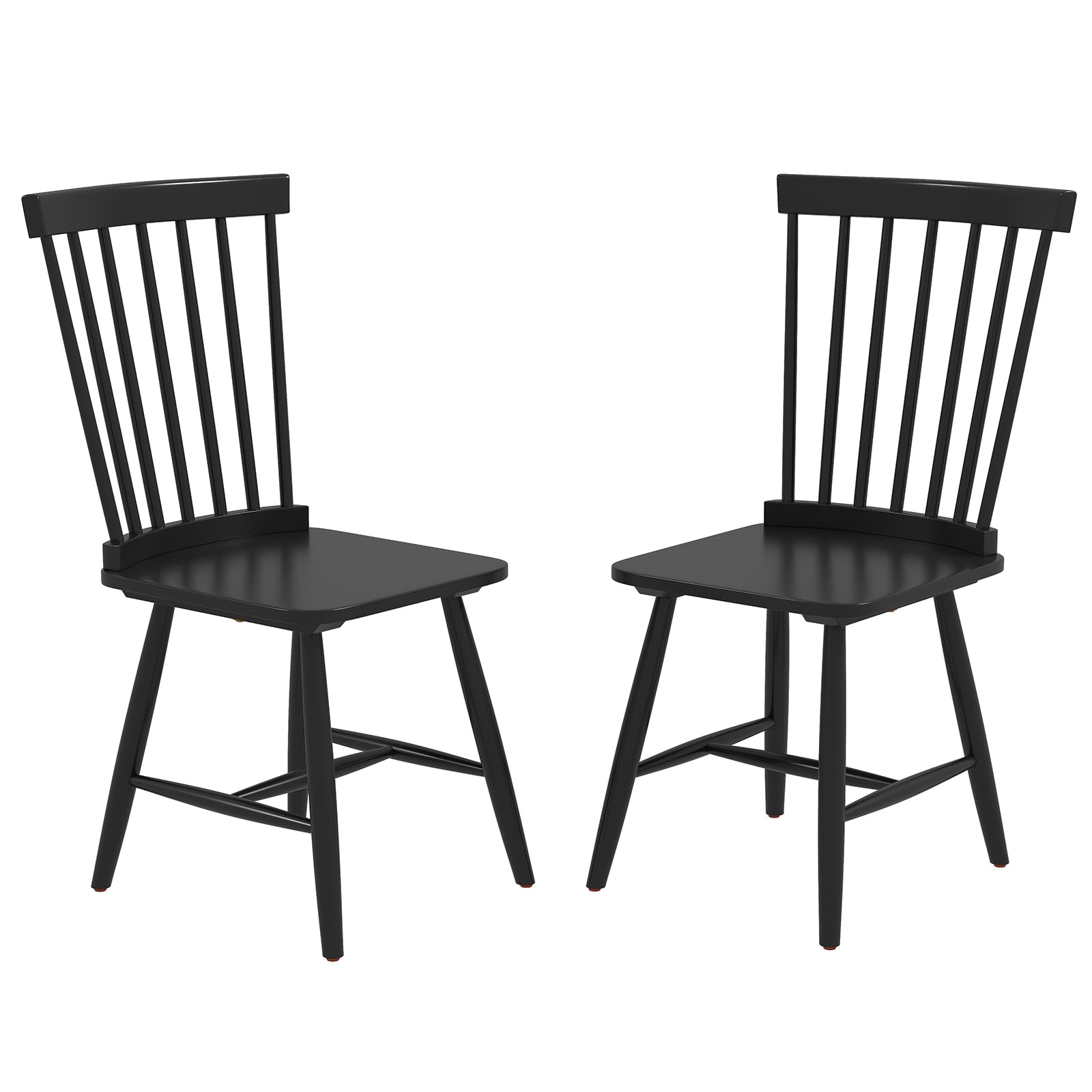 Windsor Dining Chairs Set of 2/4 with Wide Seat & Spindle Back