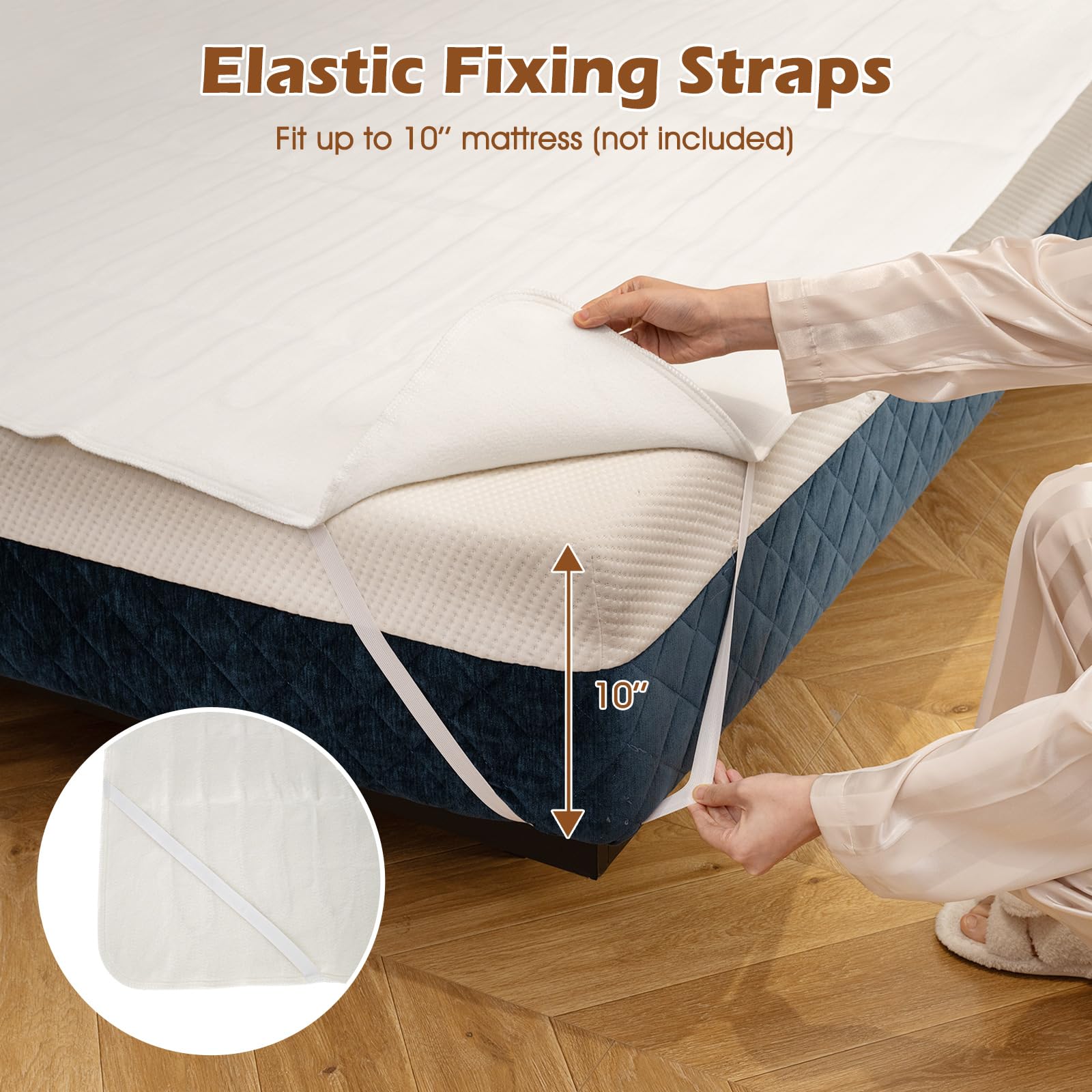 Heating Electric Mattress Pad with Dual Controllers, 9 Heat Settings & 9-Hour Auto Off, Machine Washable Bed Warmer for up to 10 Inches Mattress, 80&rdquo; x 78&rdquo;