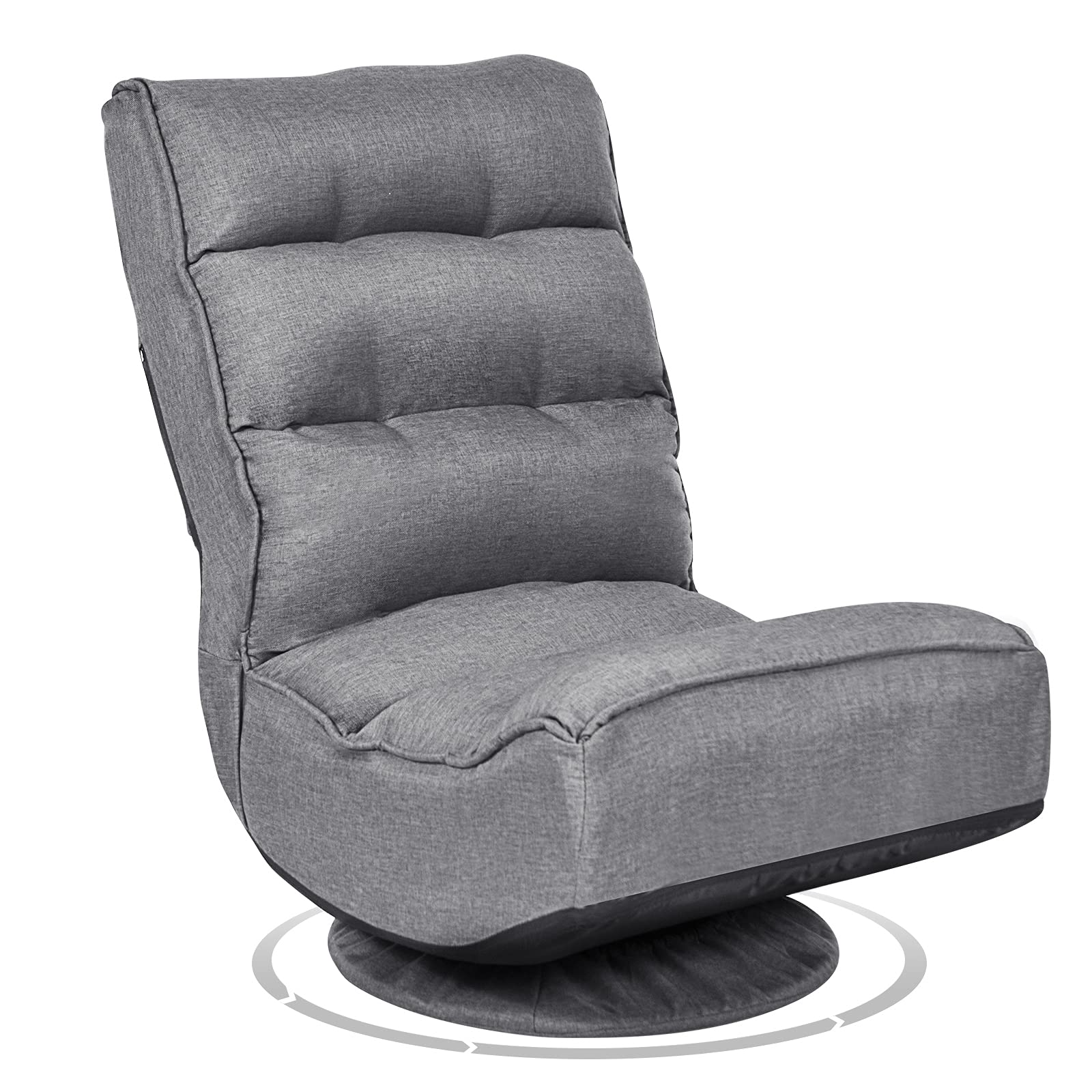 360 Degree Swivel Gaming Chair, 6 Position Adjustable Folding Floor Chair