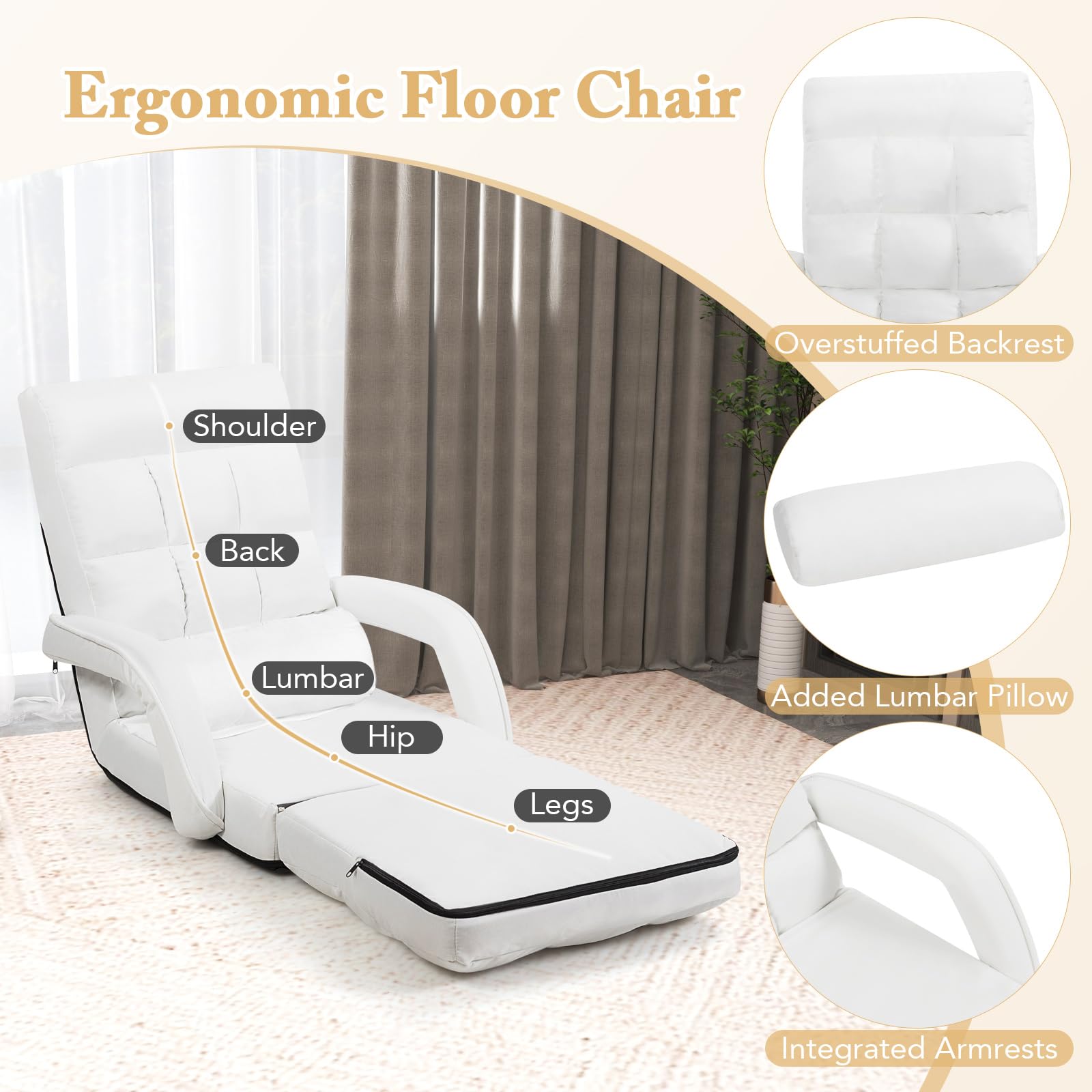 Foldable Floor Lazy Sofa Chair