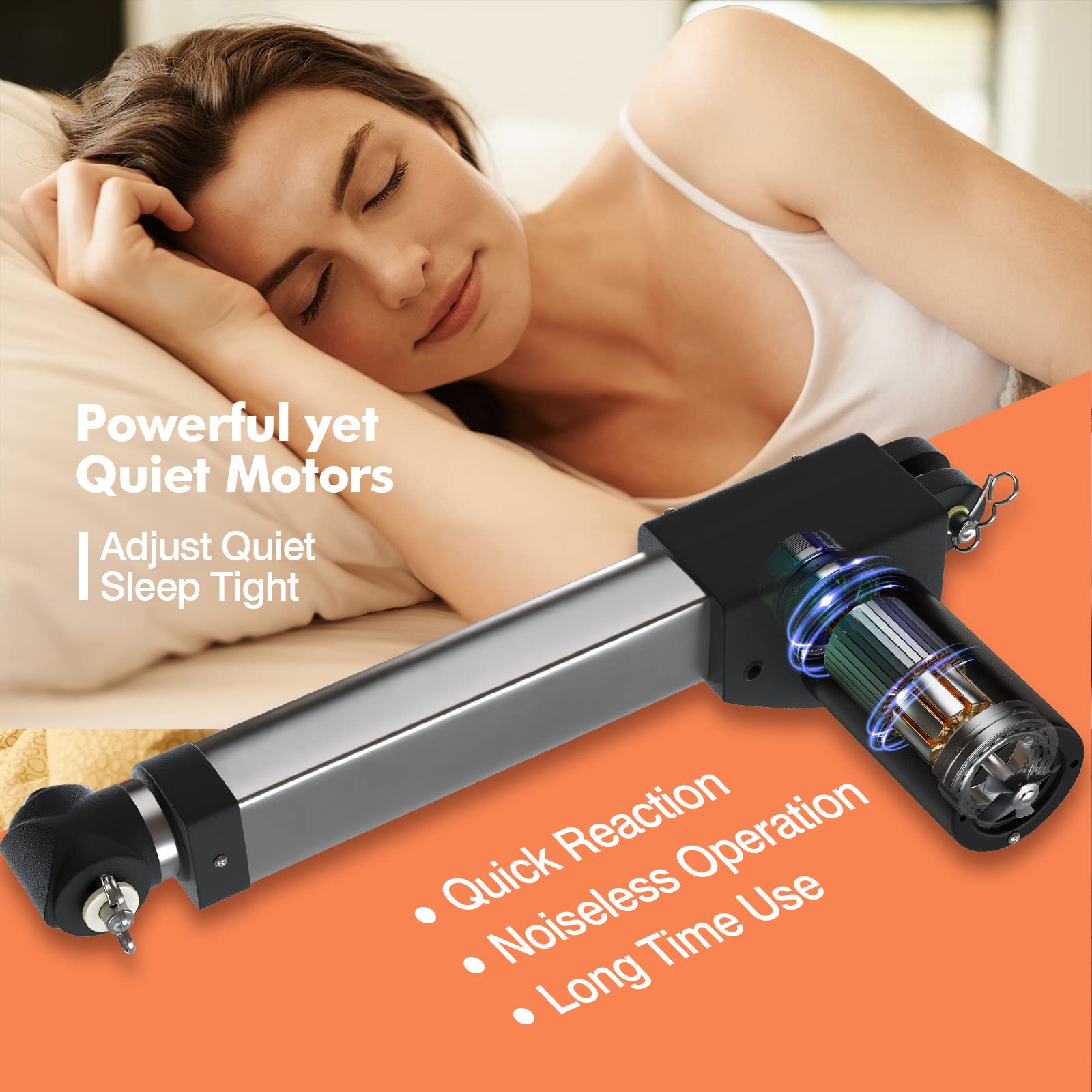 Adjustable Bed Base with Remote, Electric Reclining Bed with Head & Foot Incline, LED Under-Bed Lighting and Dual USB Port