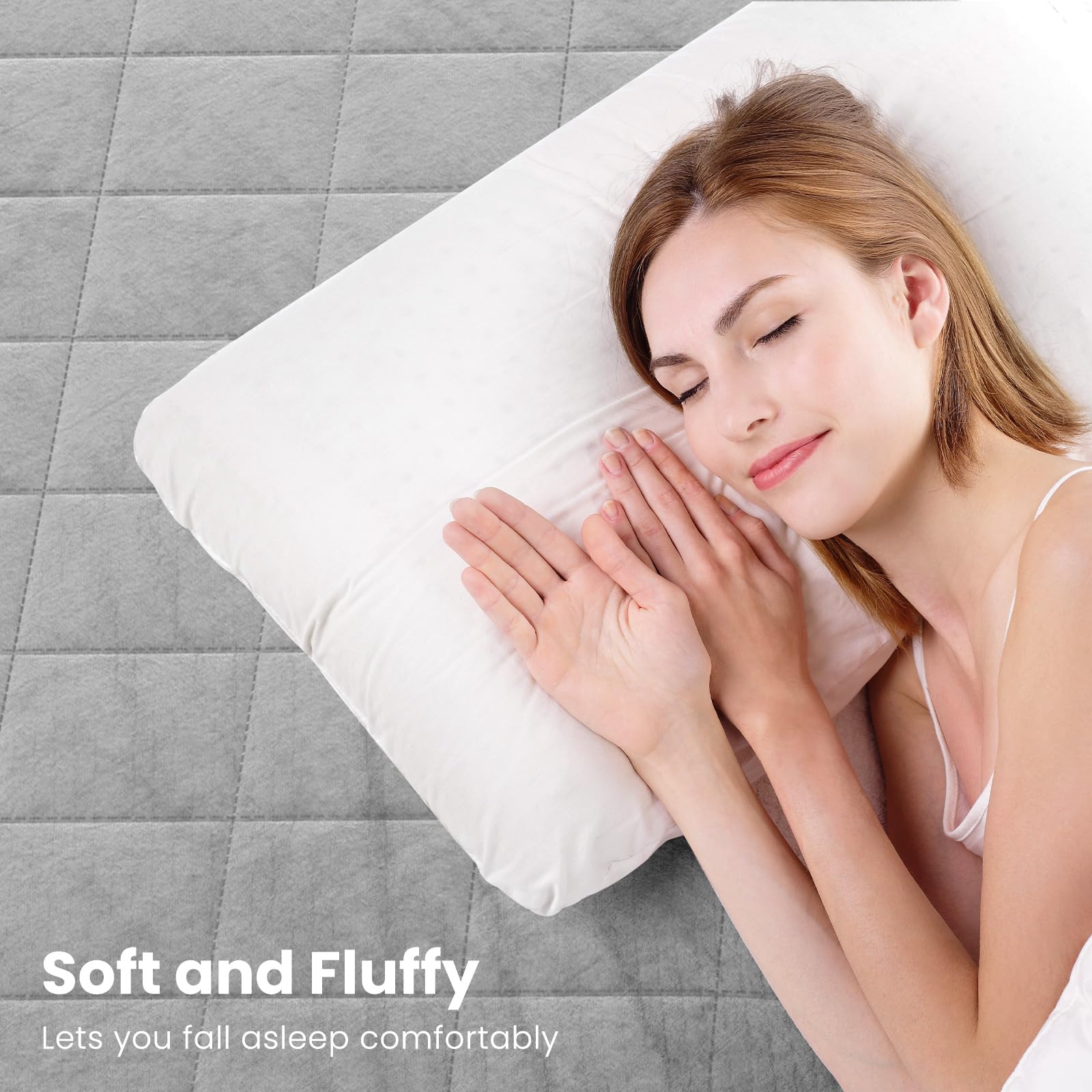 Mattress Topper Cover, Soft Velvet Mattress Protector with Deep Pockets, Elastic Sides & Anti-Slip Bottom