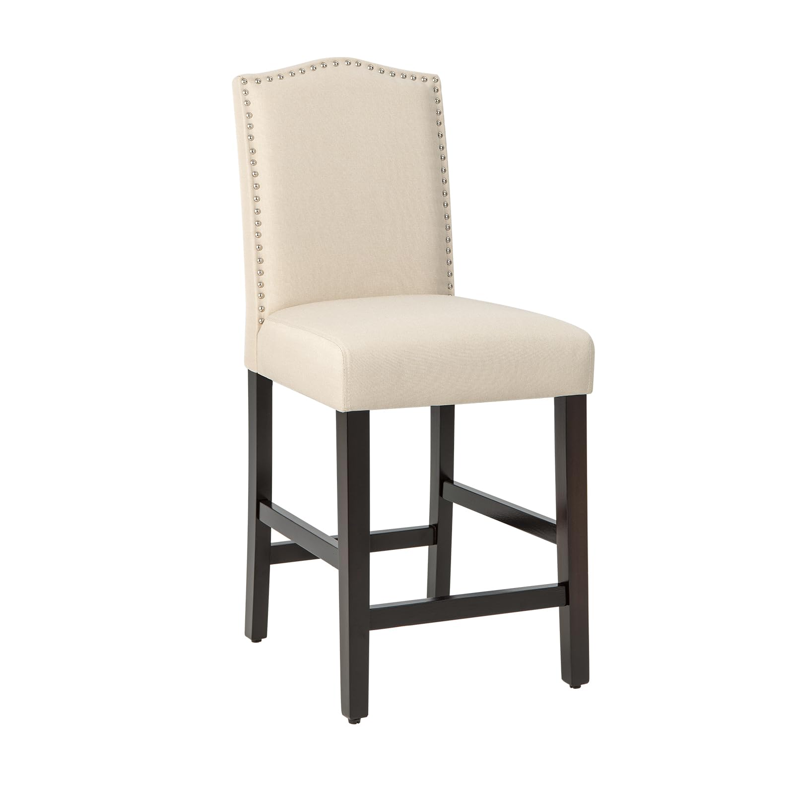 Bar Stools Set of 2/4, Counter Height Bar Dining Chairs with Rubber Wood Legs, Footrest