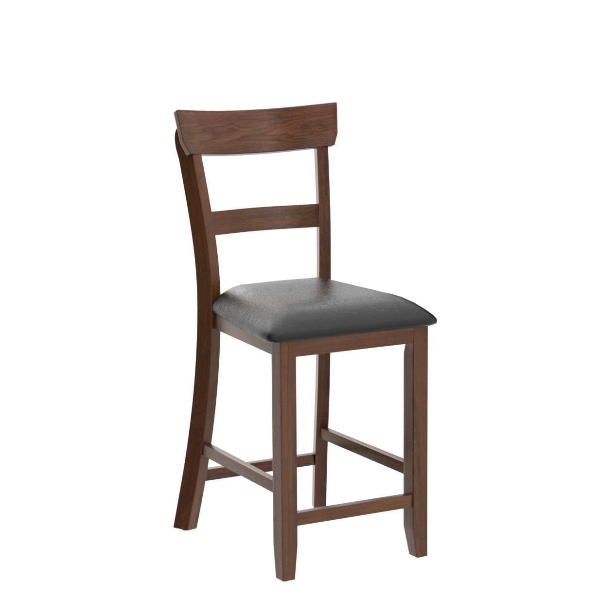 Bar Stools Set of 2/4, 25.5-Inch Counter Height Chair with Backrest, Foam-Padded Cushion, Rubber Wood Legs