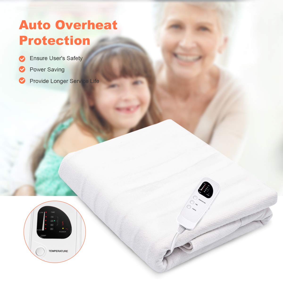 Electric Massage Table Warmer with 5 Heat Settings, Digital Timer and Overheat Protection