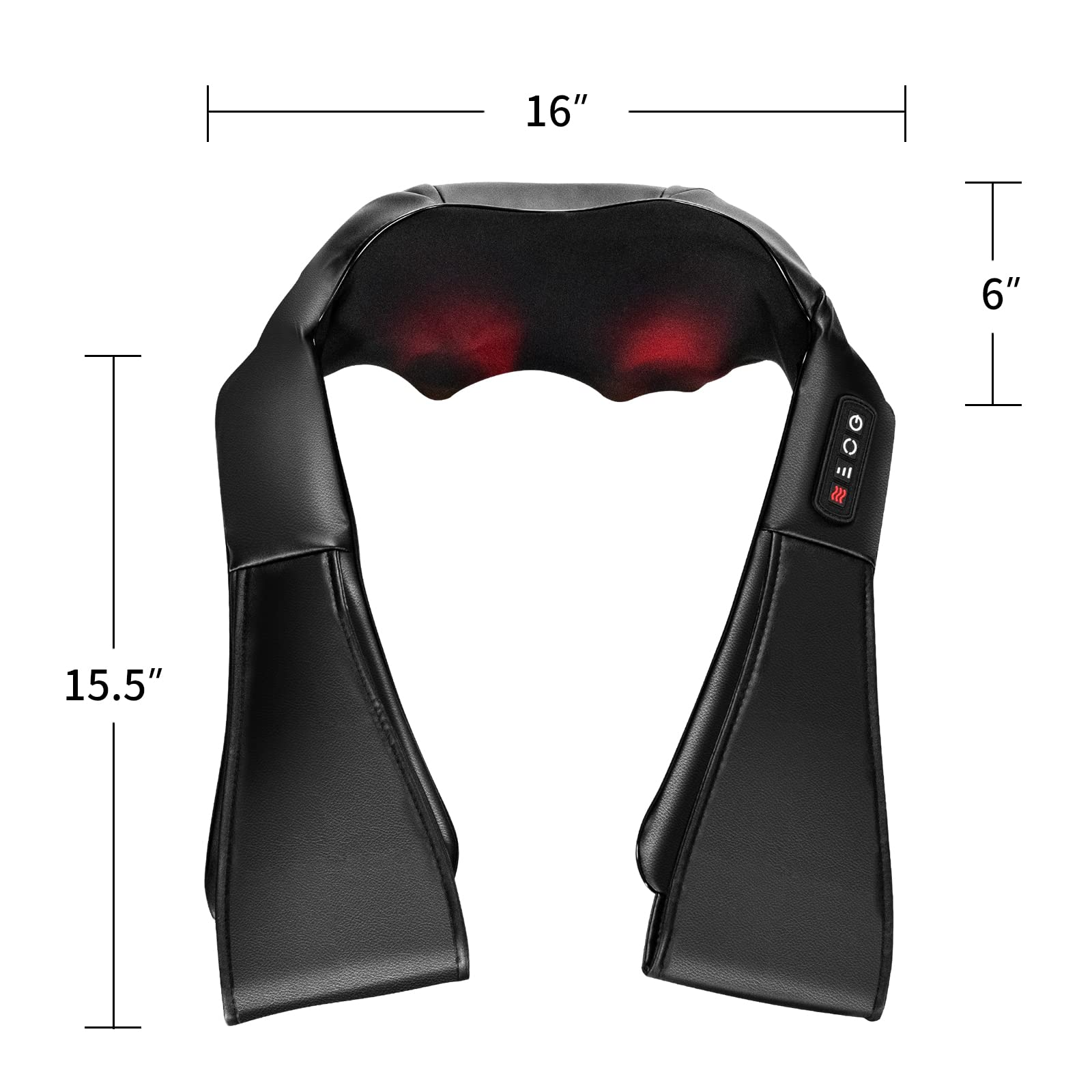 Shiatsu Neck Back and Shoulder Massager w/Heat, Deep Tissue 3D Kneading Massage Pillow