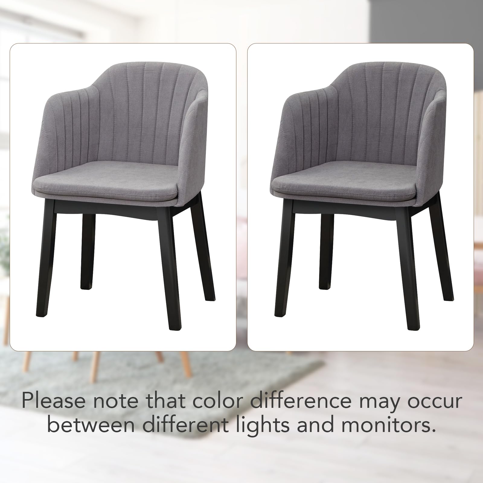 Modern Dining Chairs Set of 2/4, Upholstered Velvet Accent Chairs w/Curved Backrests & Rubber Wood Legs