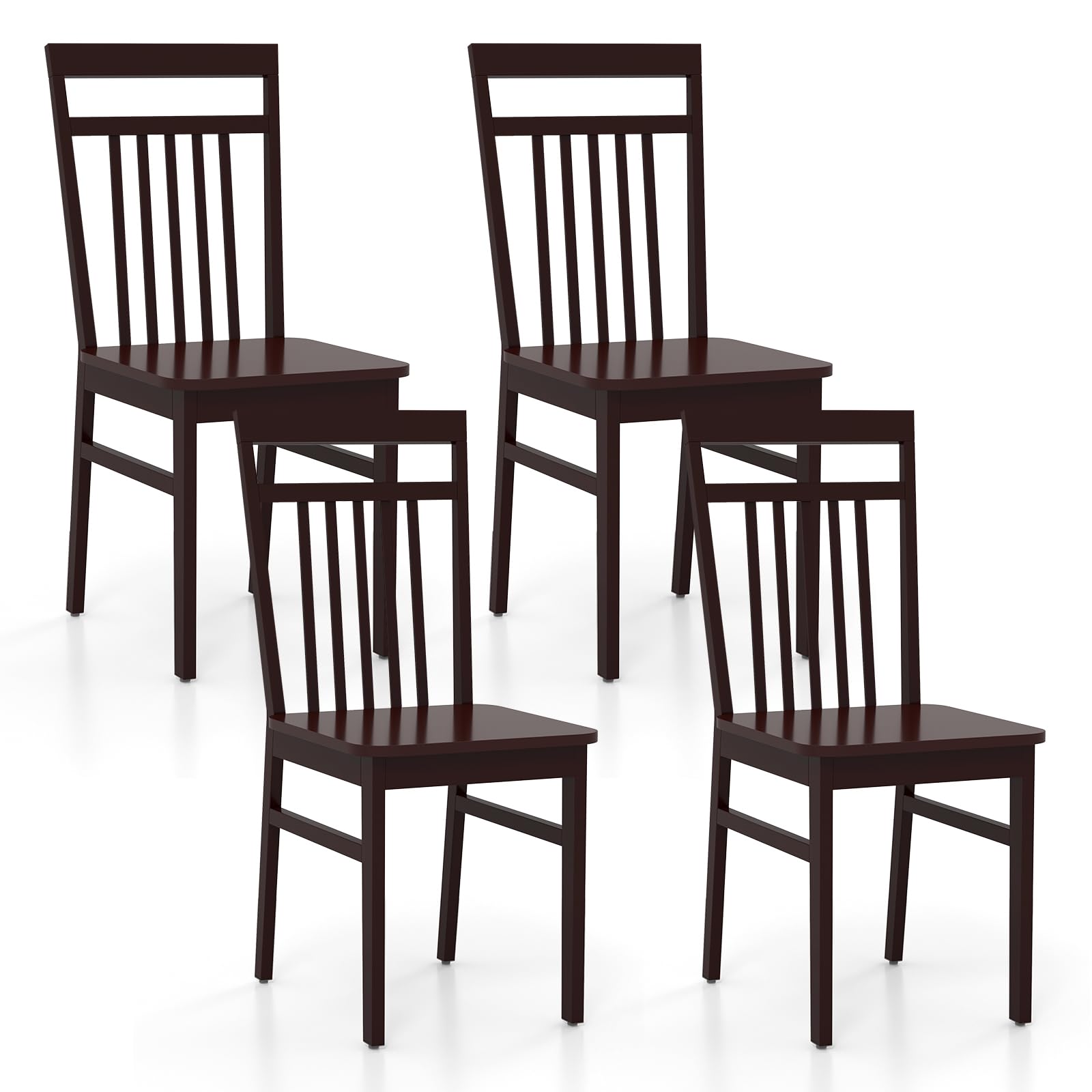 Wood Dining Chairs Set of 2/4, Kitchen Chairs with Solid Wood Frame