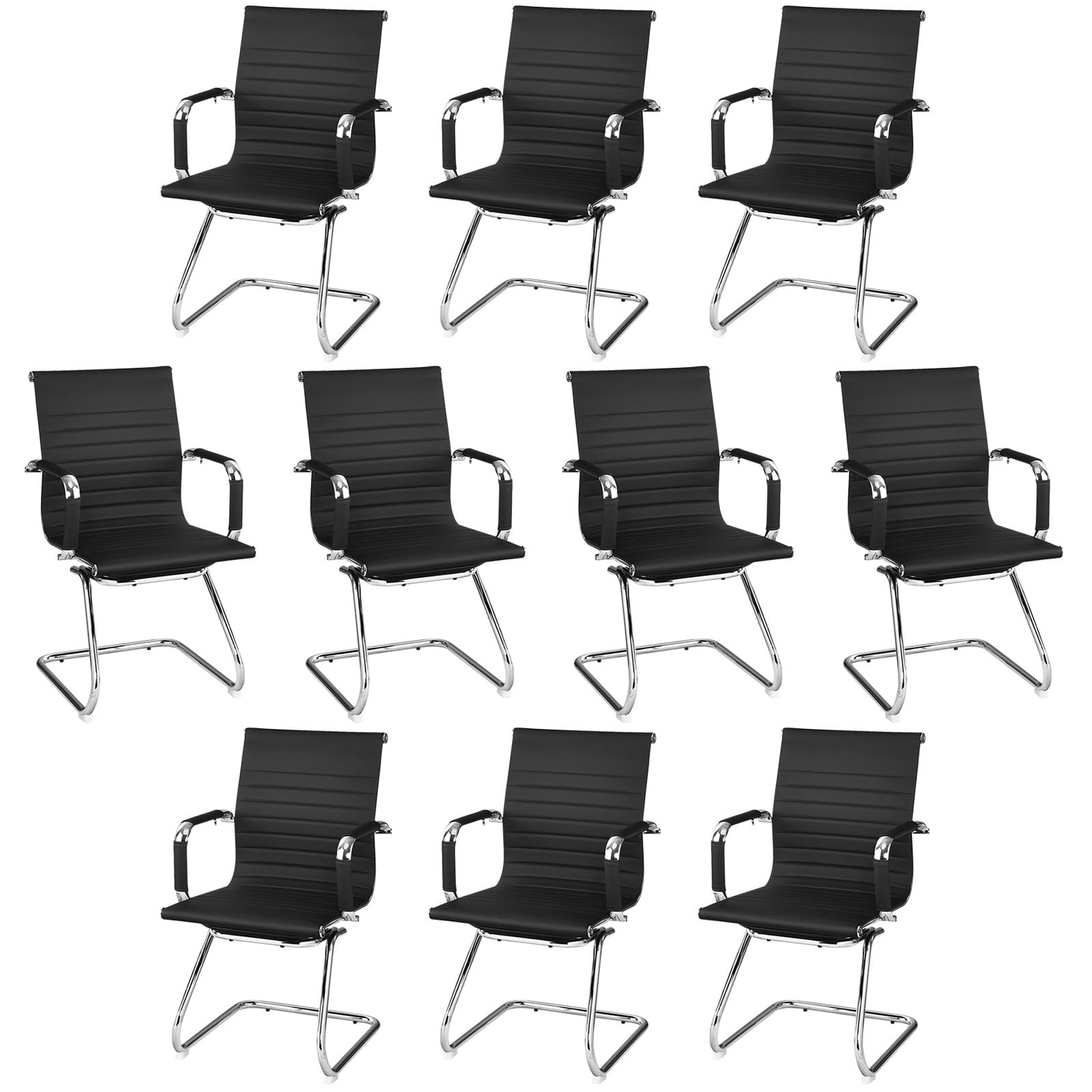 Office Reception Chairs- Guest Chairs, Conference Chair with Arm, Anti-Slip Foot Pads