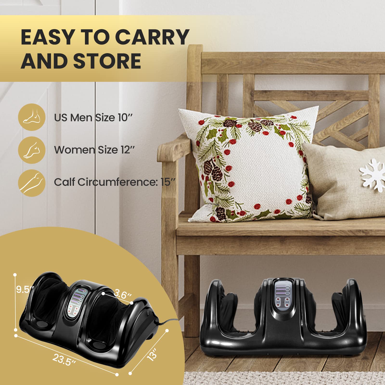 Electric Shiatsu Foot Massager with Remote and 4 Massage Modes
