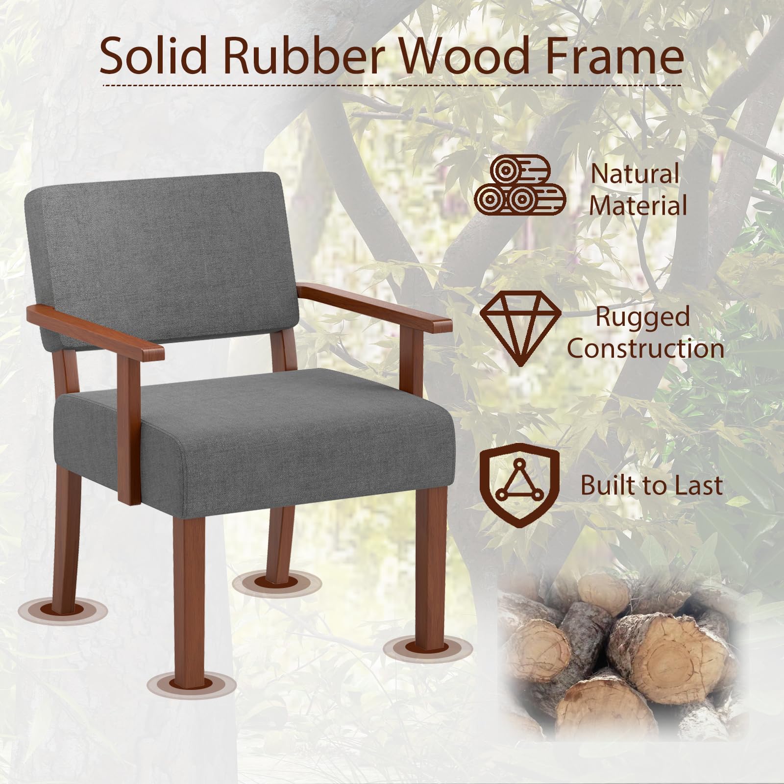 Upholstered Accent Chairs Set of 1/2