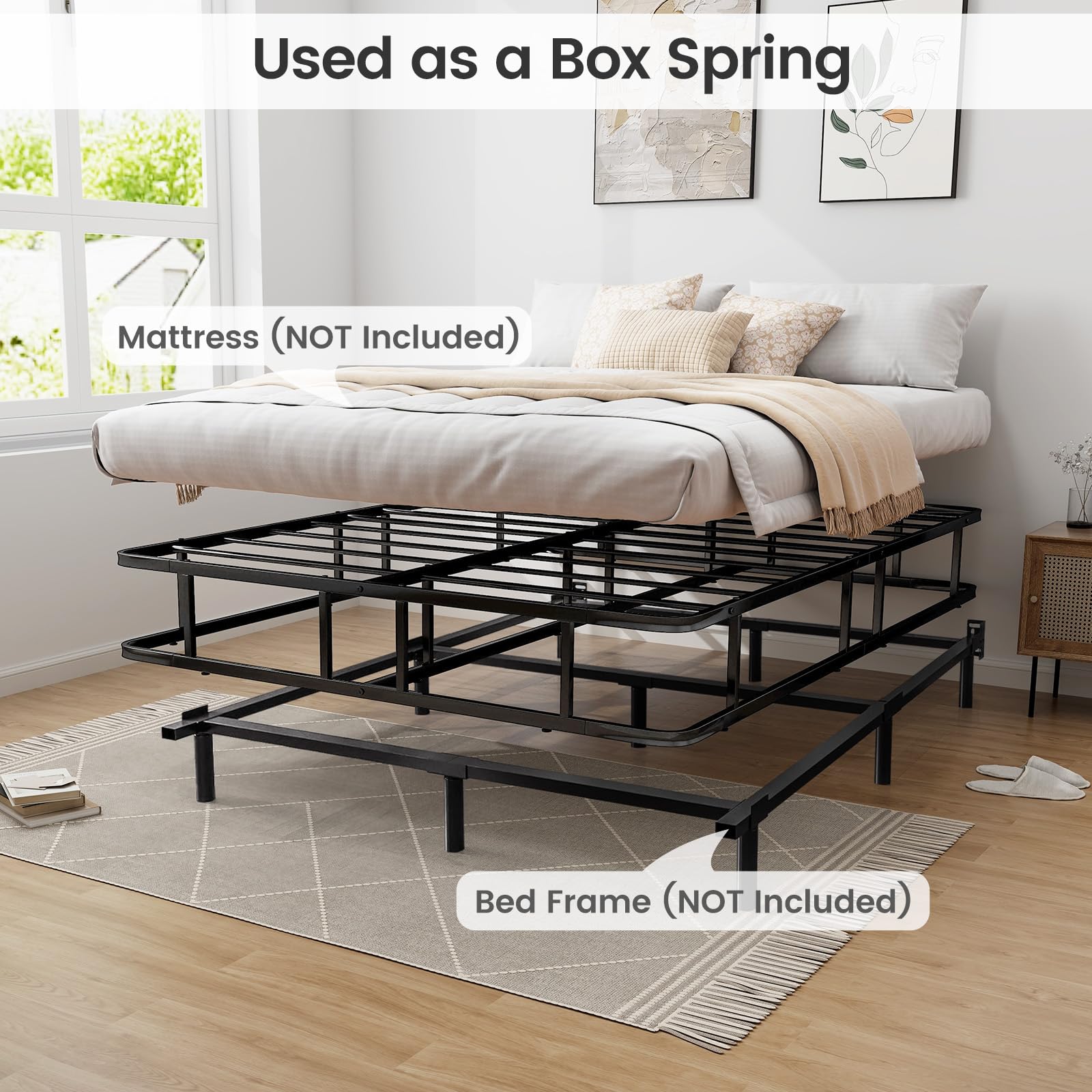 Queen Size Metal Platform Bed Frame