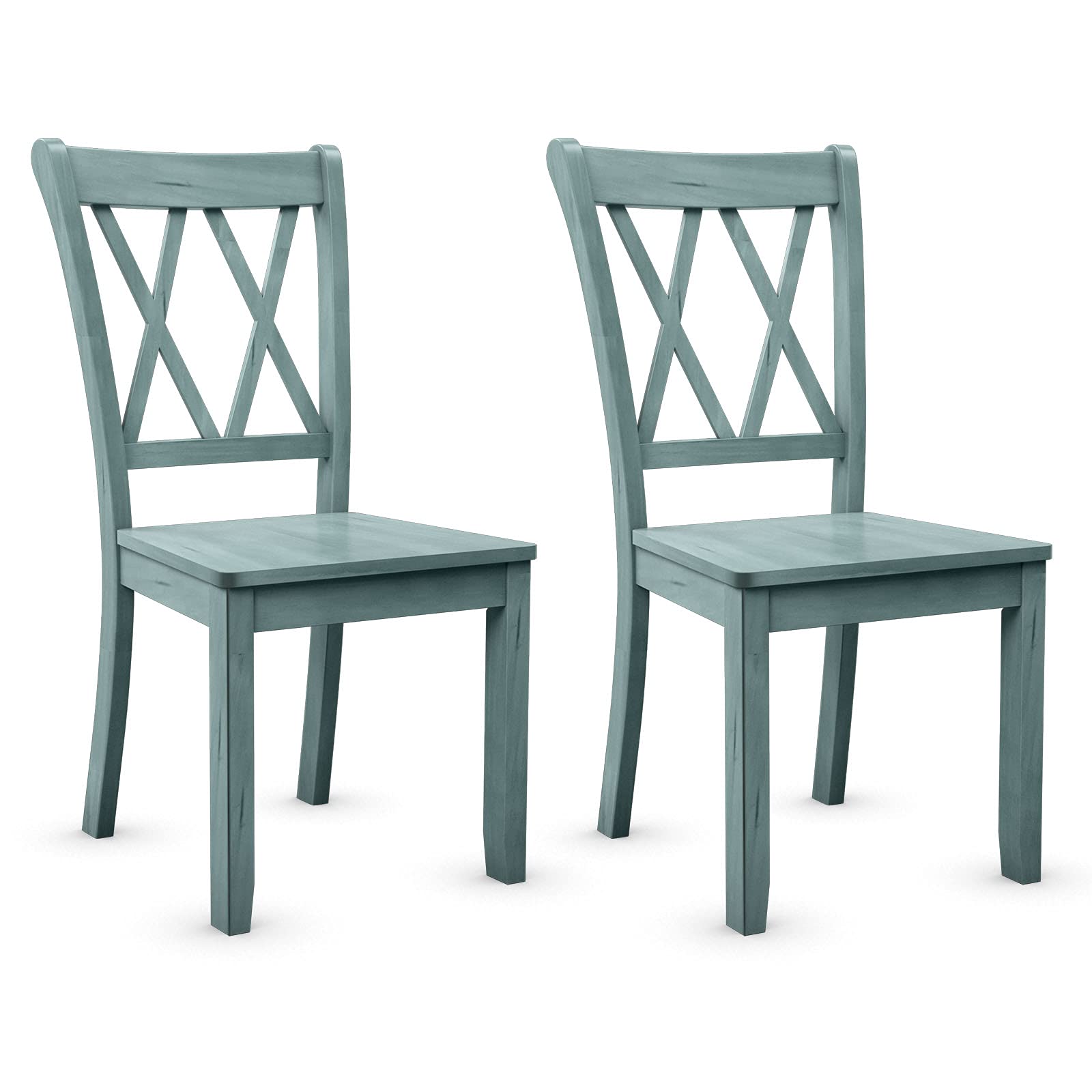 Set of 2/4 Dining Chairs, Rubber Wood Dining Room Chair, Farmhouse Dining Side Chairs