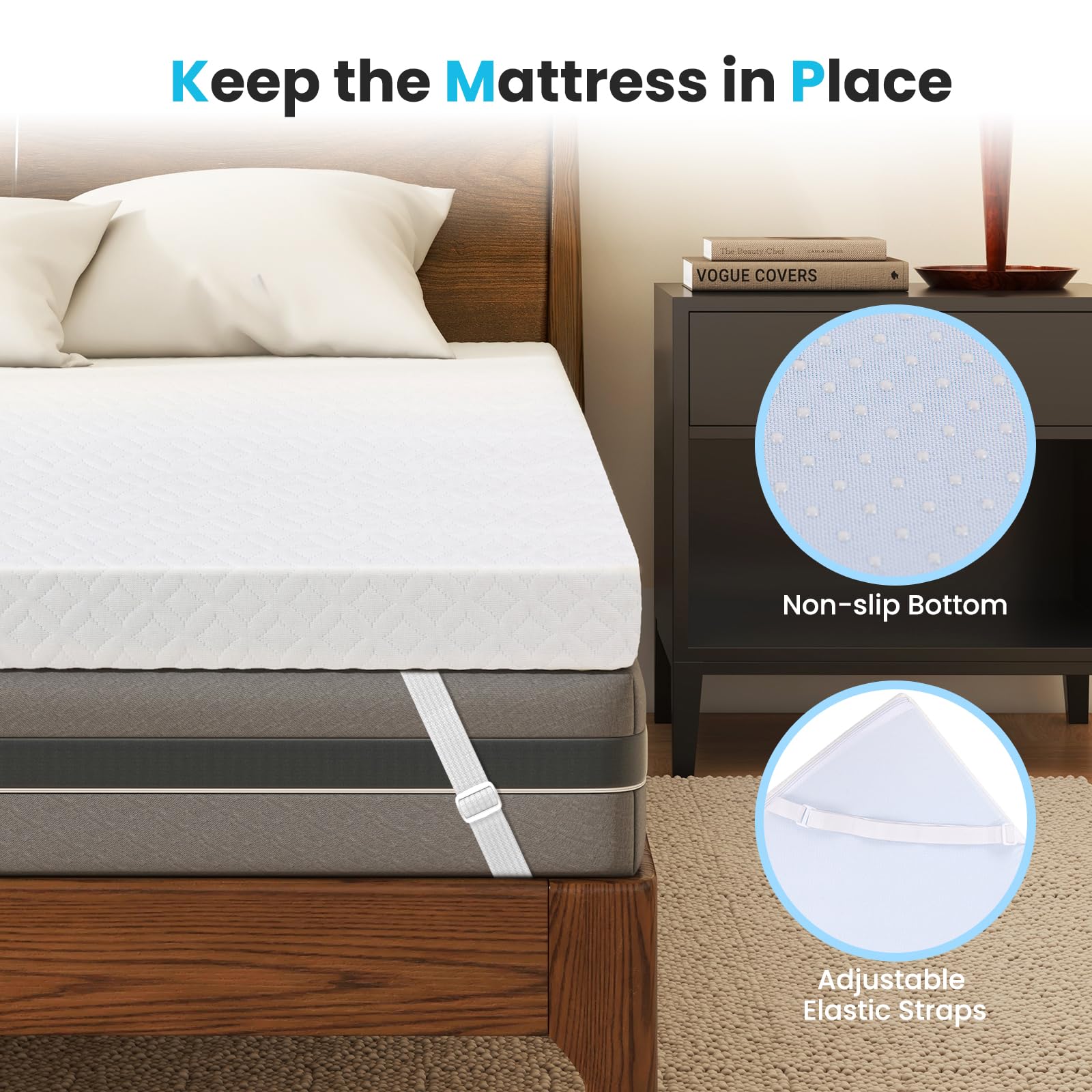 Cooling Gel-Infused Memory Foam Mattress Topper