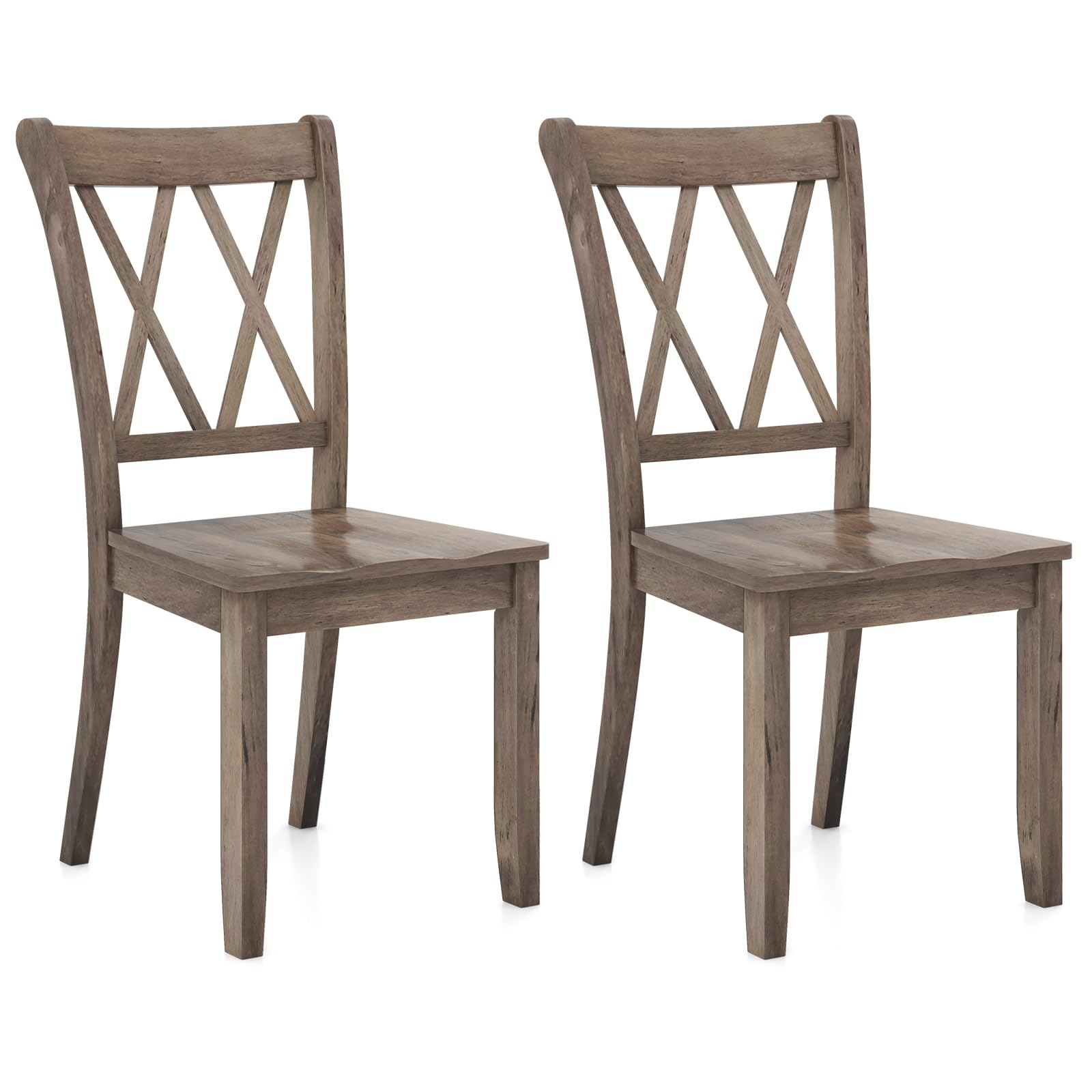 Set of 2/4 Dining Chairs, Rubber Wood Dining Room Chair, Farmhouse Dining Side Chairs