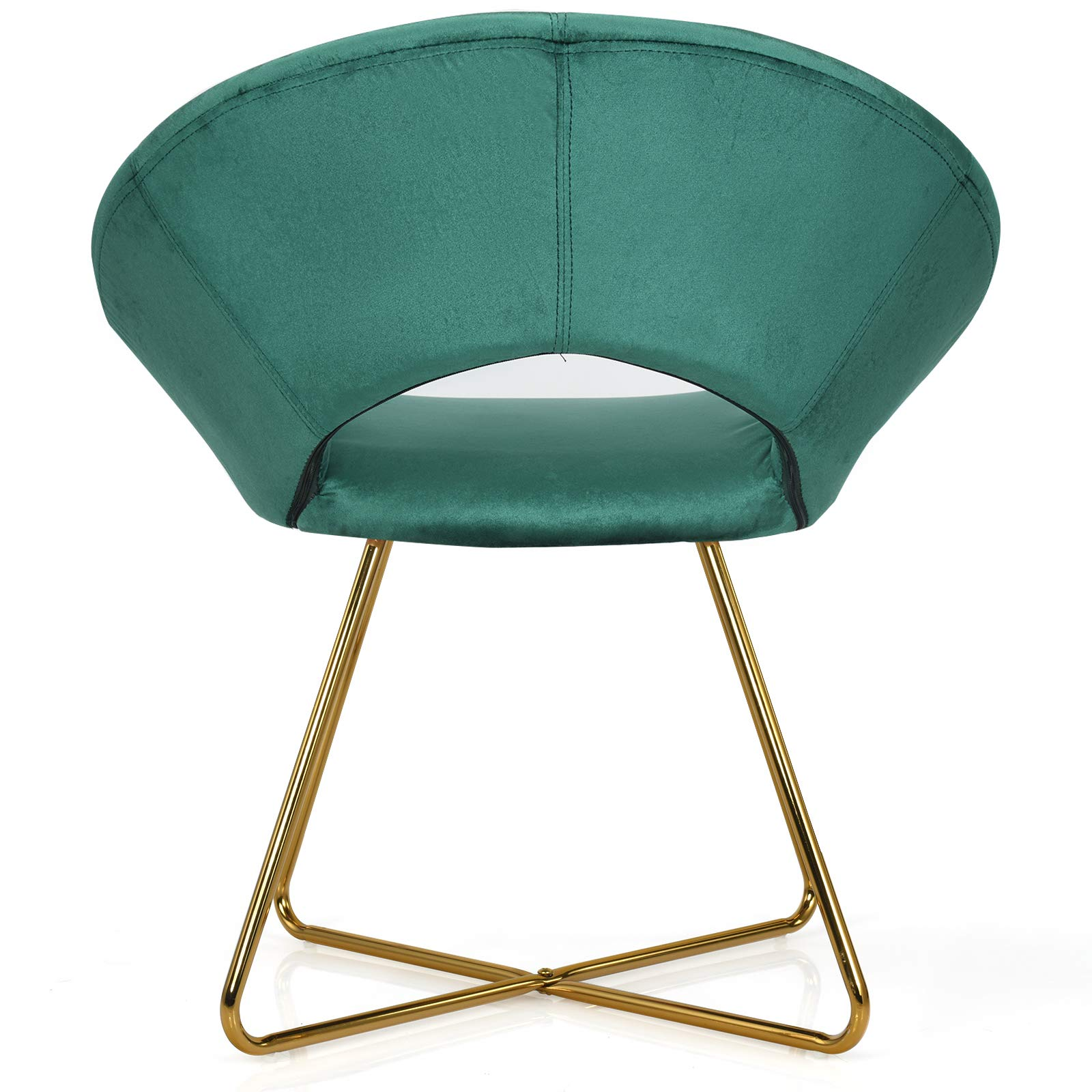 Modern Comfy Cute Upholstered Vanity Desk Chair w/Metal Legs