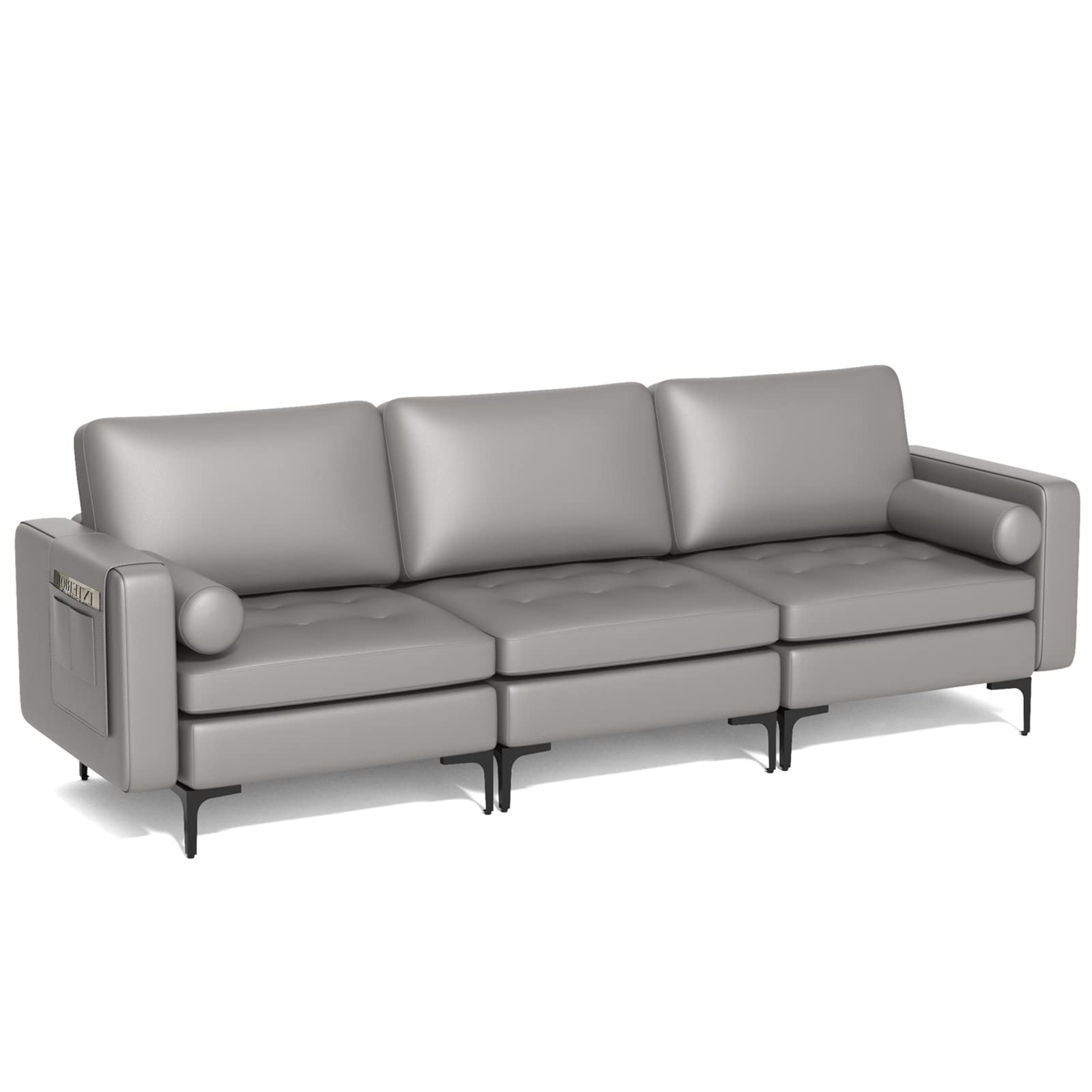Modern Accent Sofa w/Comfy Cushion Bolster for Bedroom Reception Room