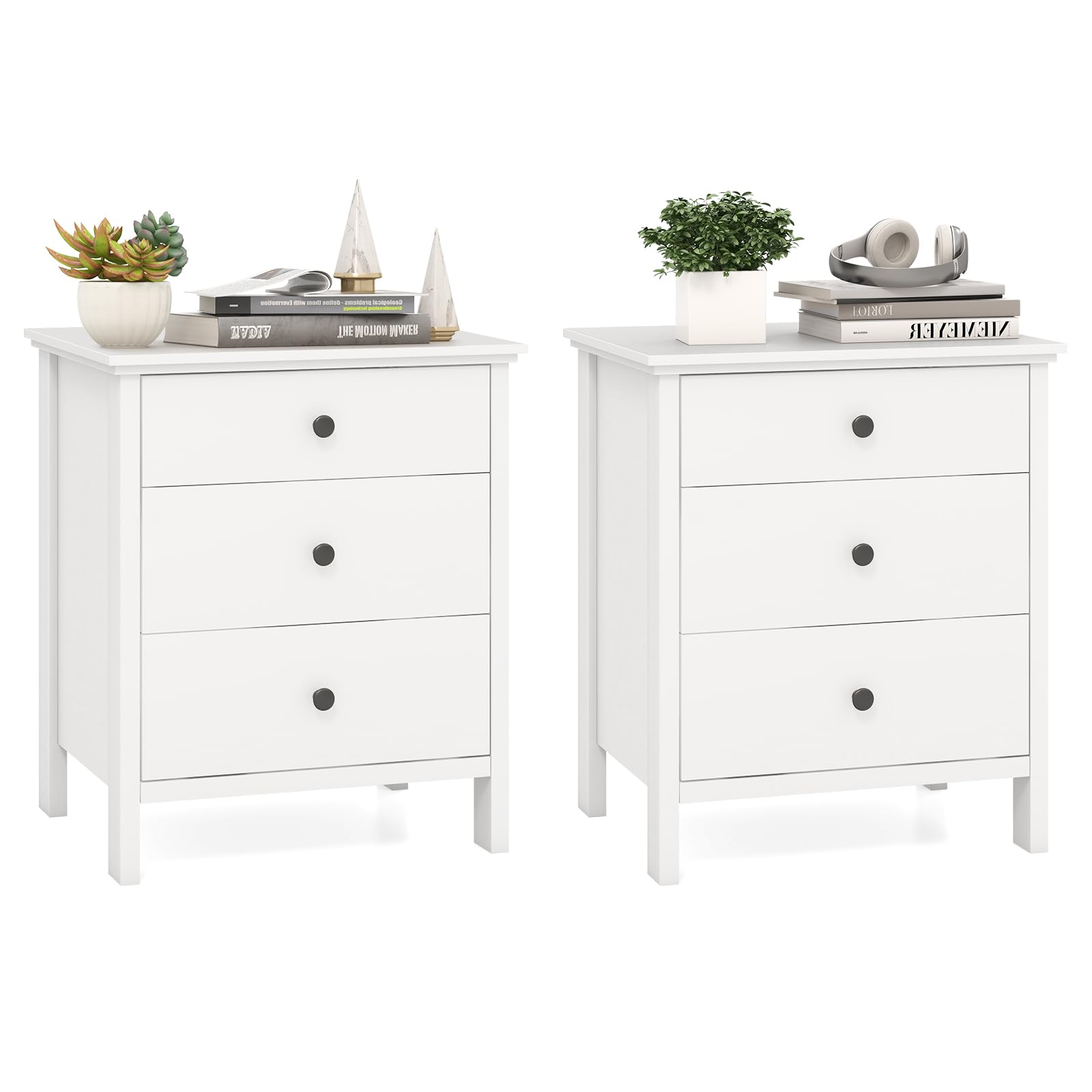 3 Drawers Nightstand Set of 1/2