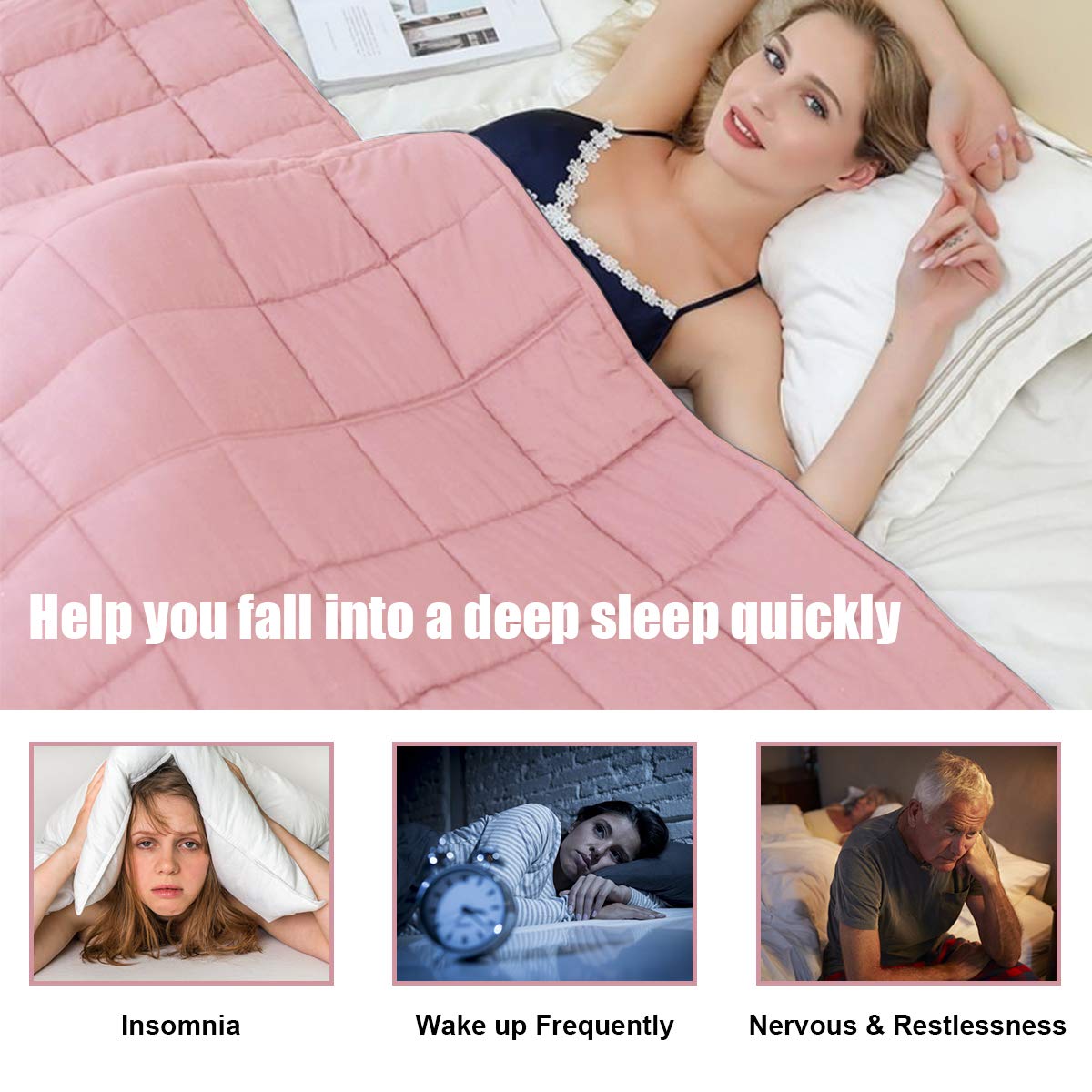 Cooling Weighted Blanket for Kids/Adults, Premium Heavy Blankets for Quality Sleep