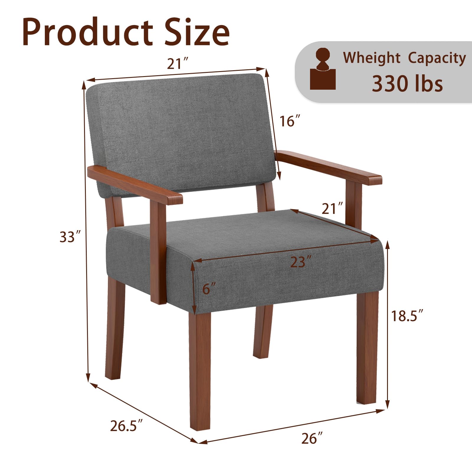 Upholstered Accent Chairs Set of 1/2