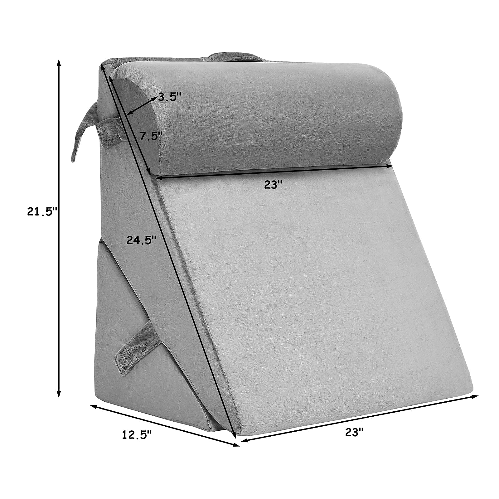 Bed Wedge Pillow with Adjustable Back Support Detachable Headrest, Memory Foam Fill, Soft Washable Cover