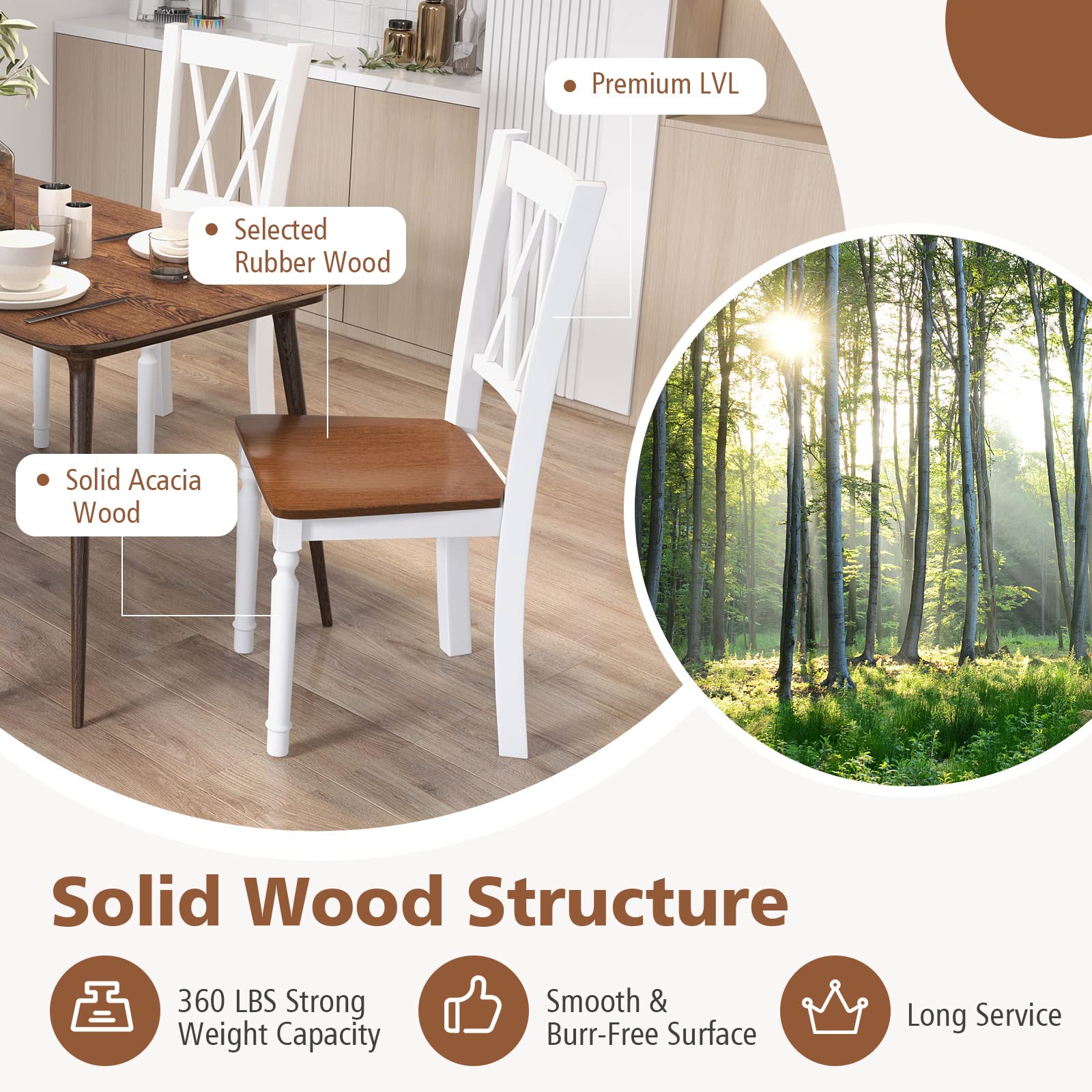 Dining Table Set for 4 with Drop Leaf Round Kitchen Table & 4 Chairs
