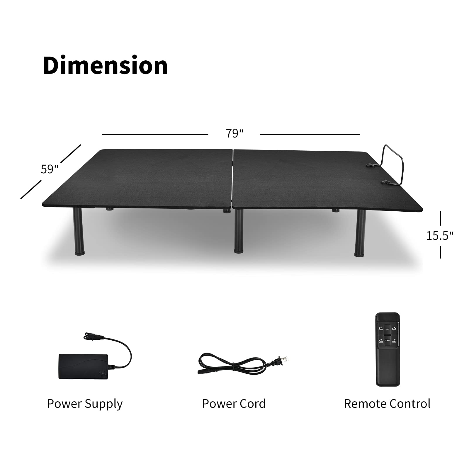 Adjustable Bed Base, Electric Adjustable Bed Frame w/ Wireless Remote