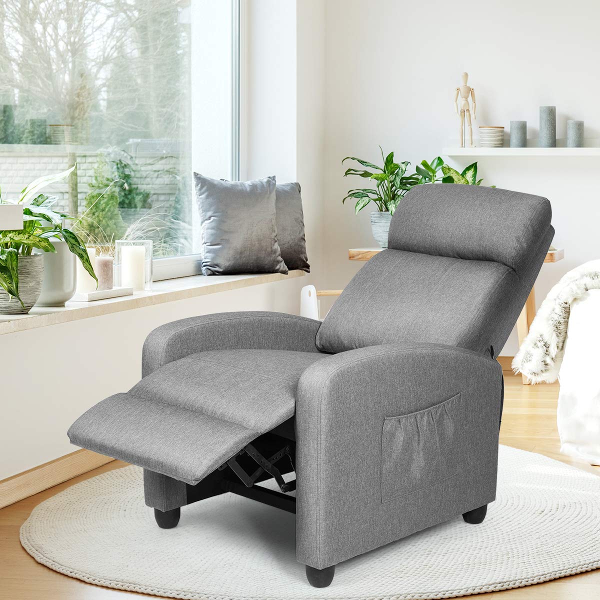 Recliner Chair for Living Room, Recliner Sofa Wingback Chair w/Massage Function