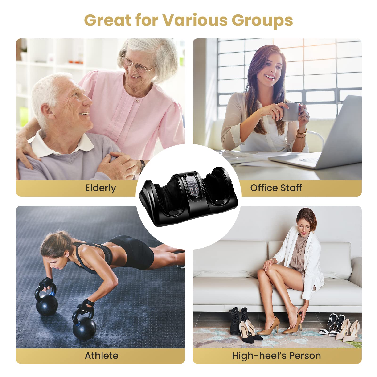 Electric Shiatsu Foot Massager with Remote and 4 Massage Modes