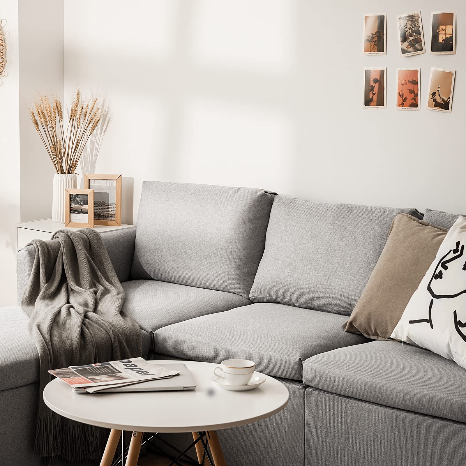 Modern L-Shaped Convertible Sectional Sofa Couch with Reversible Chaise