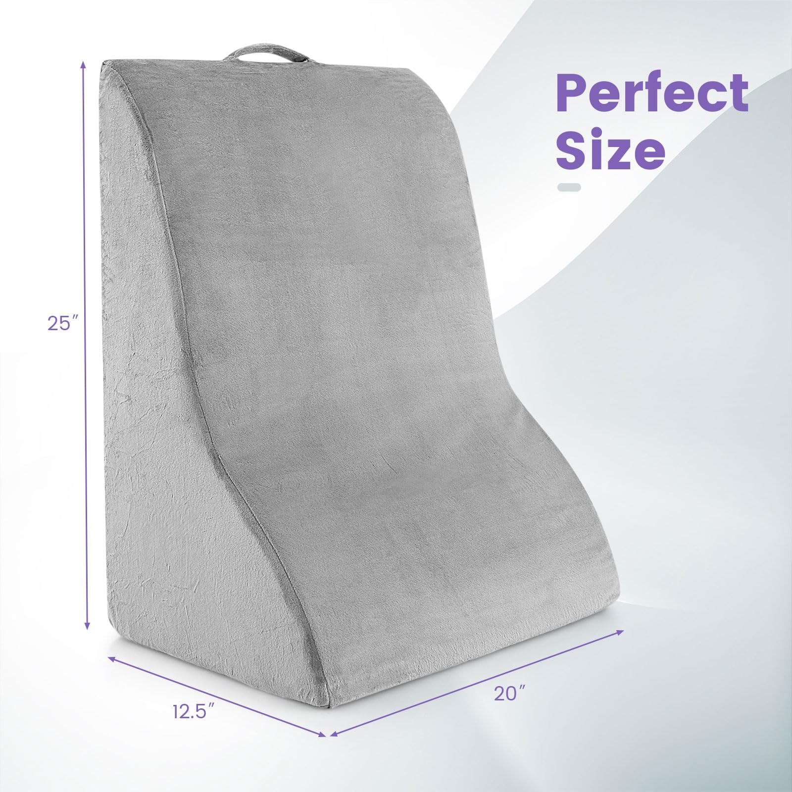 Contoured Bed Wedge Support Pillow, Ergonomic Triangle Pillow