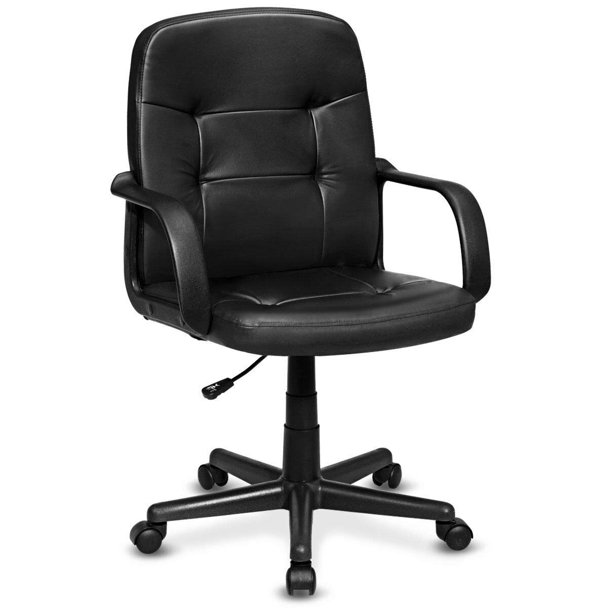 Executive Chair Mid Back Office W/Arms and Swivel Wheels