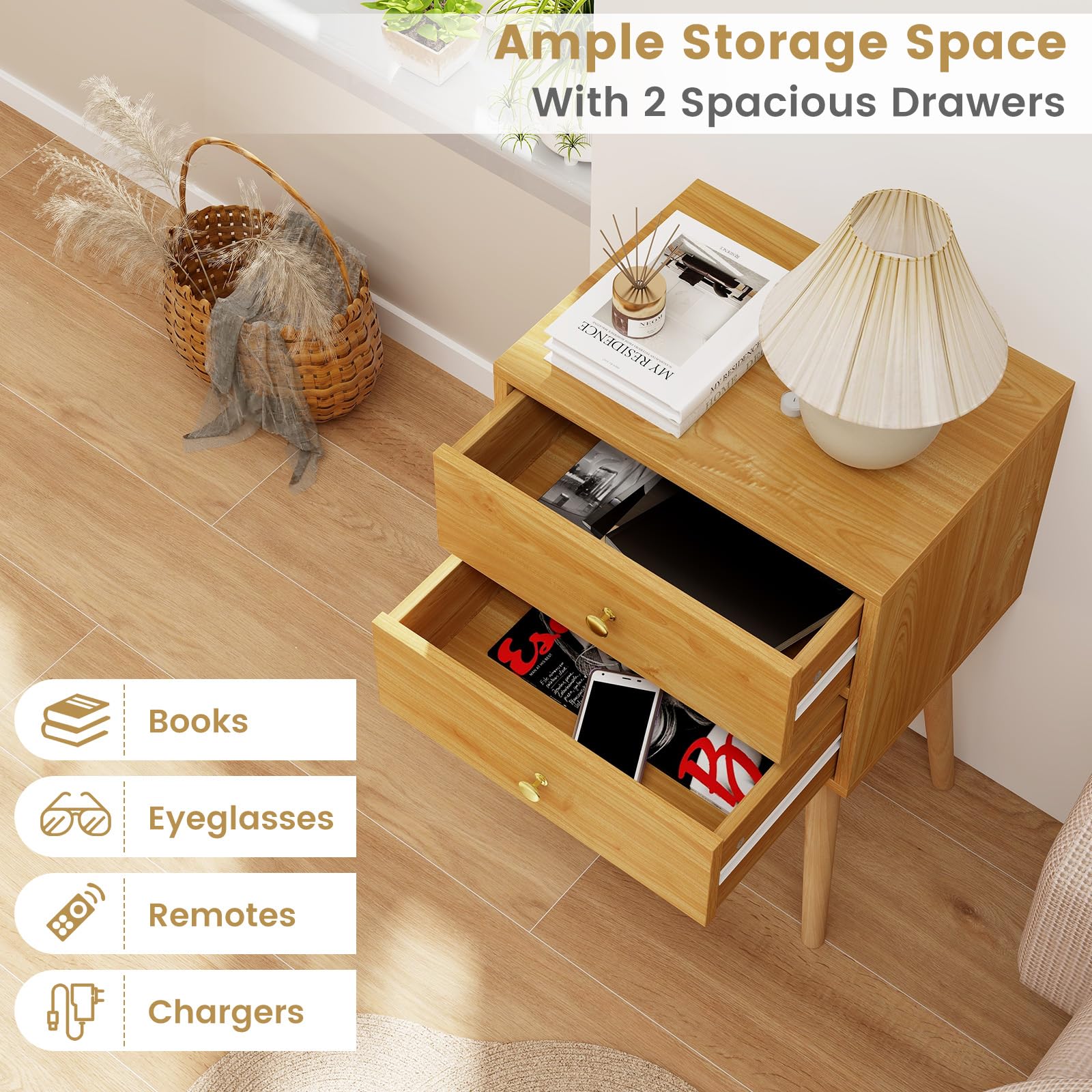 Nightstand with 2 Drawers（1/2）