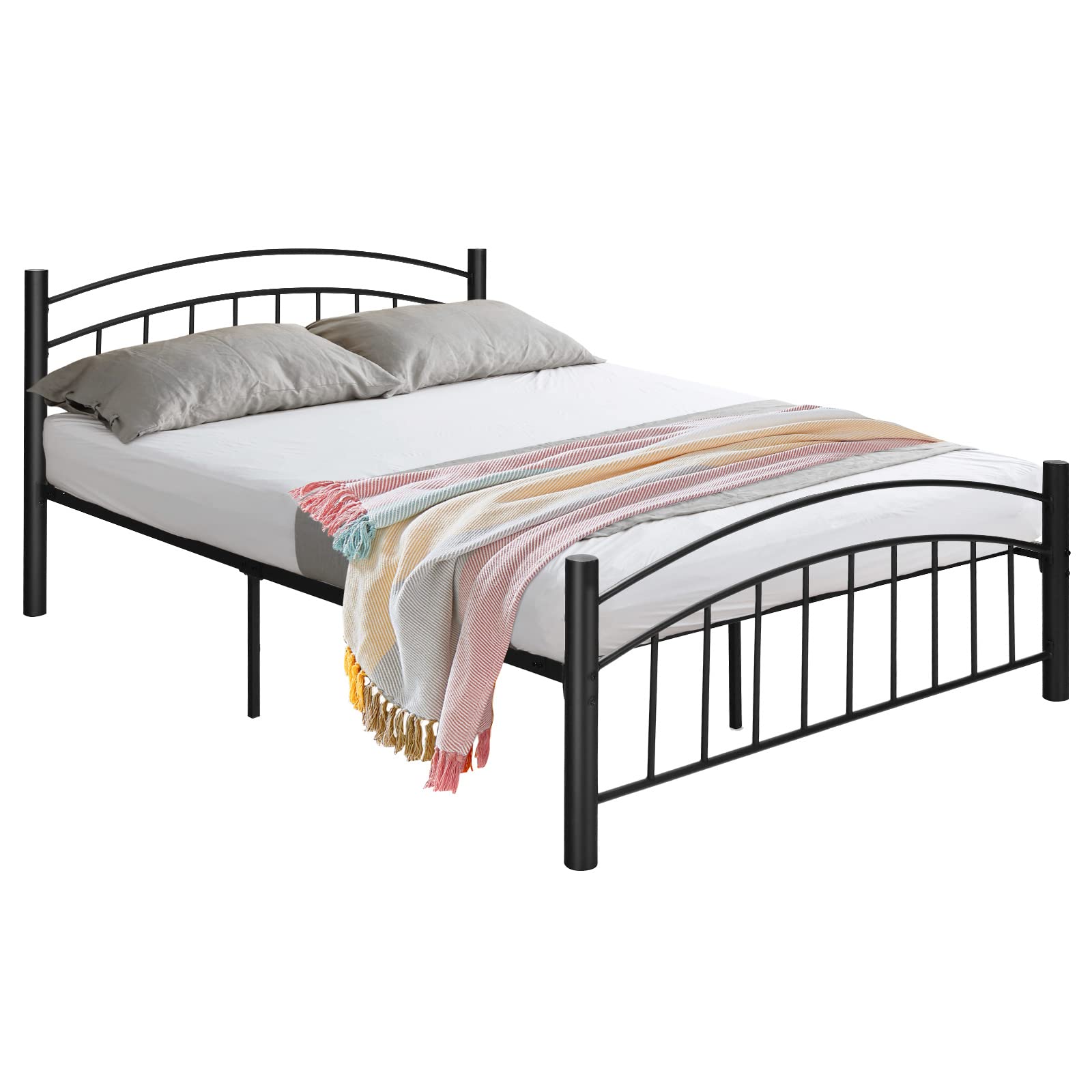 Metal Bed Frame with Headboard and Footboard